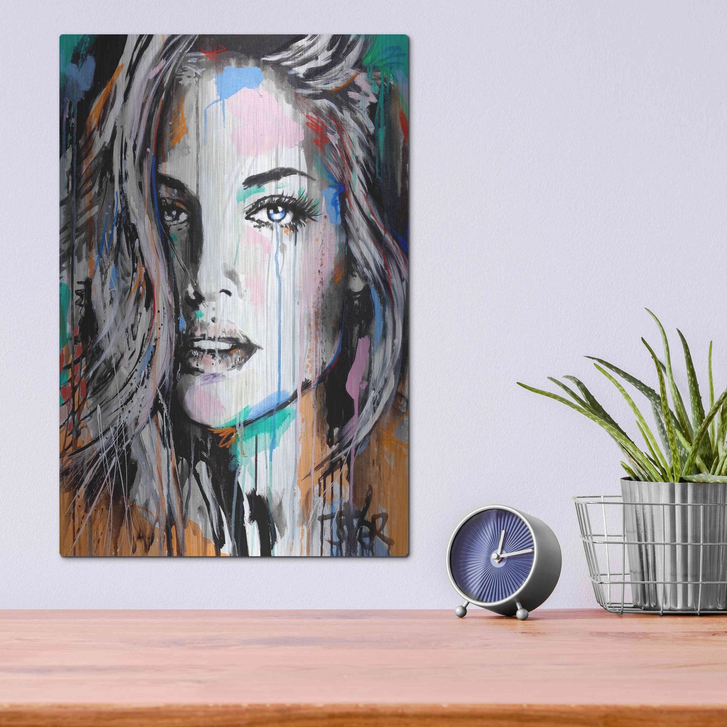 Luxe Metal Art 'Valery' by Loui Jover, Metal Wall Art,12x16