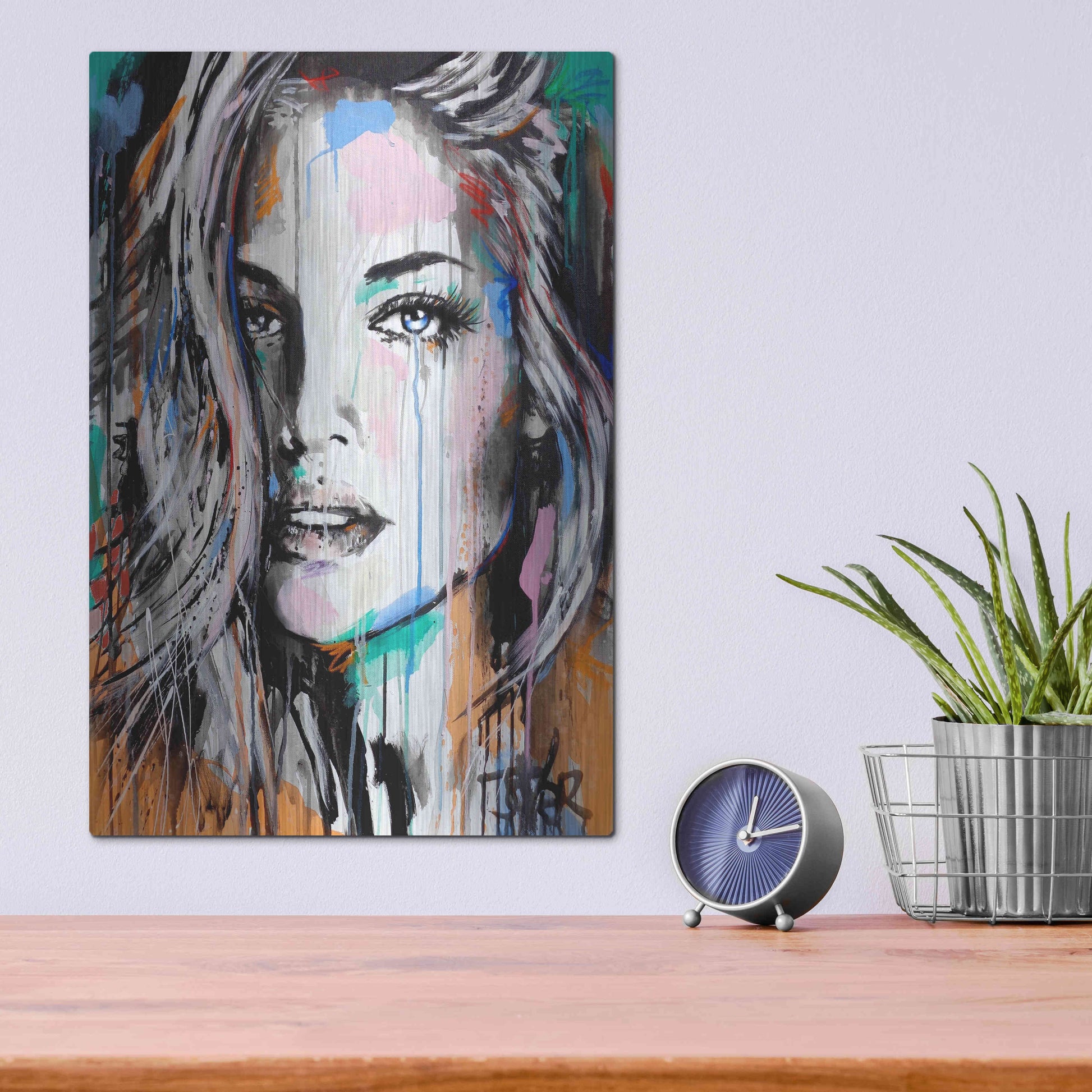 Luxe Metal Art 'Valery' by Loui Jover, Metal Wall Art,12x16