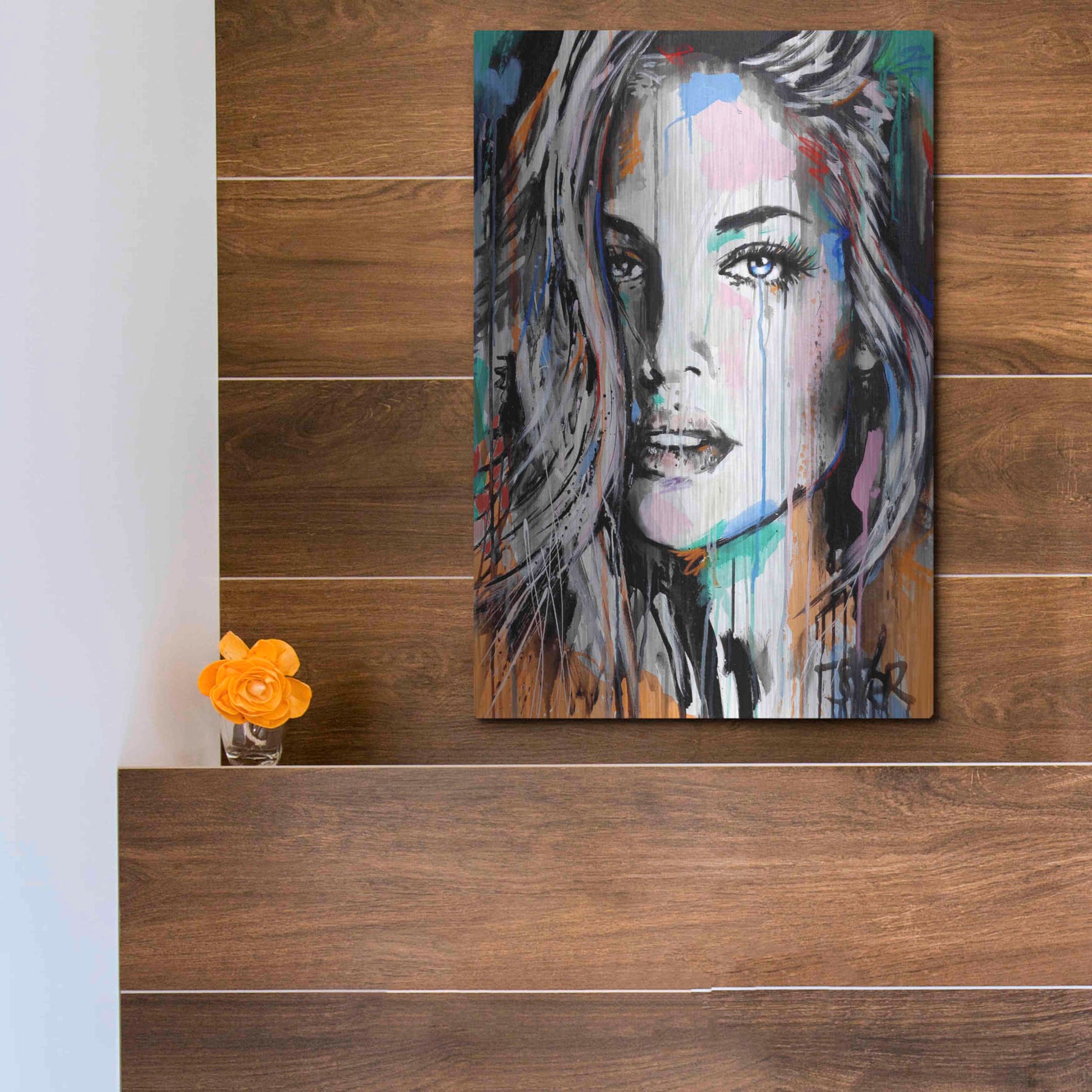 Luxe Metal Art 'Valery' by Loui Jover, Metal Wall Art,12x16