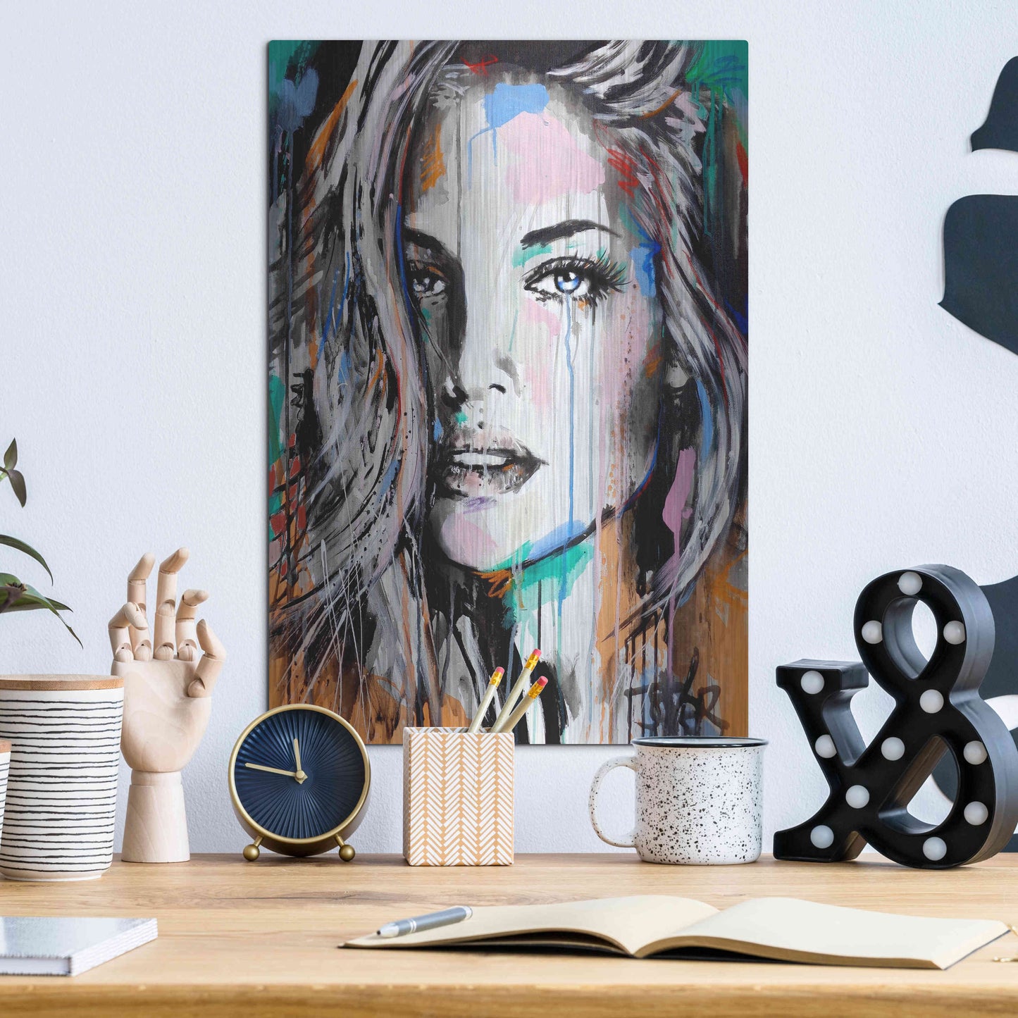 Luxe Metal Art 'Valery' by Loui Jover, Metal Wall Art,12x16