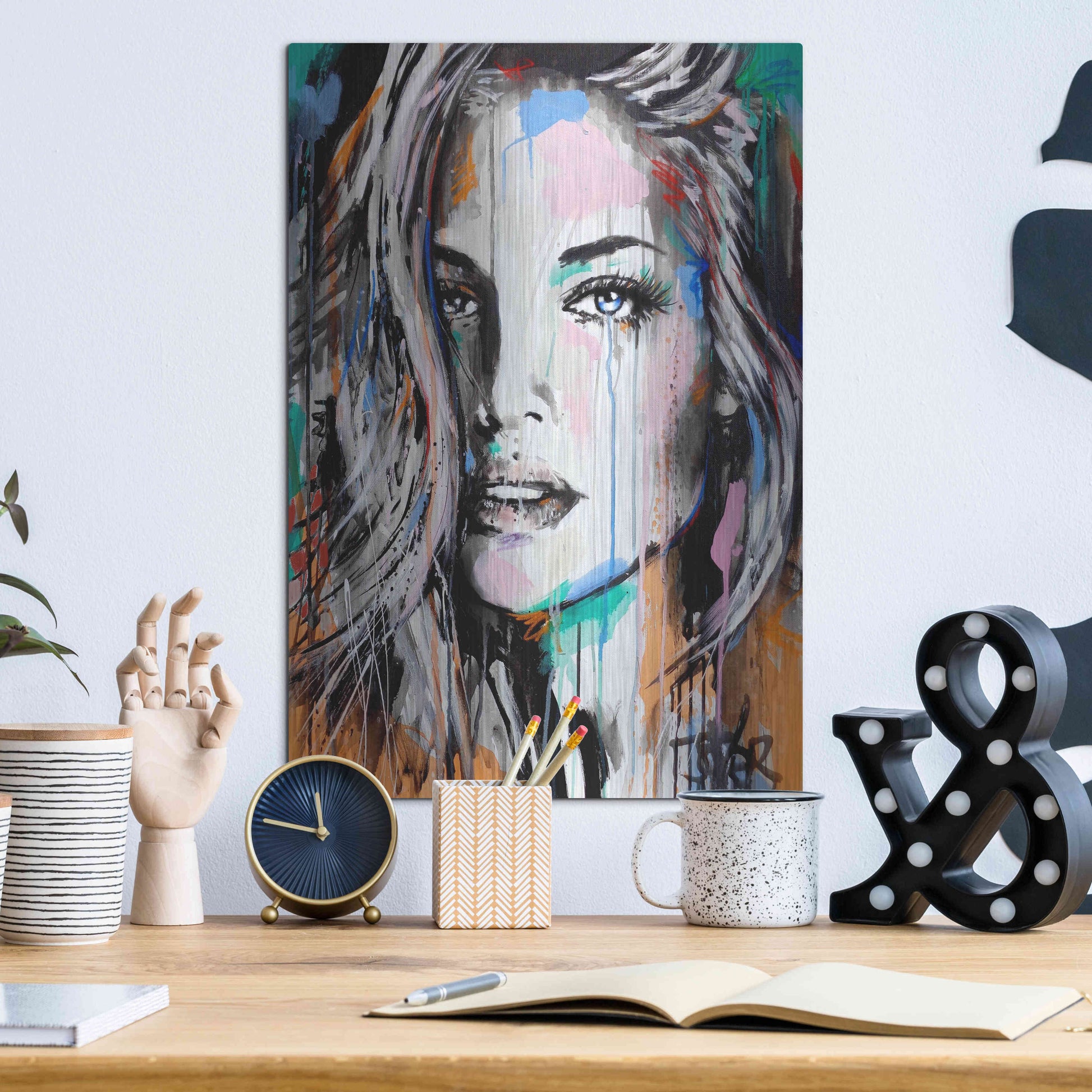 Luxe Metal Art 'Valery' by Loui Jover, Metal Wall Art,12x16