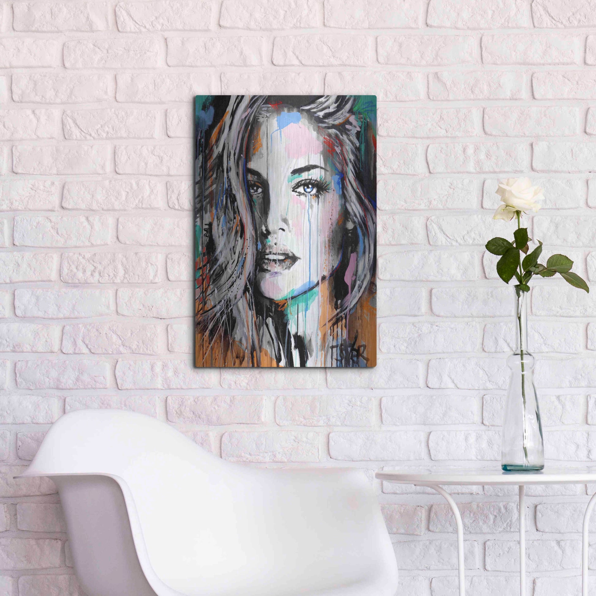 Luxe Metal Art 'Valery' by Loui Jover, Metal Wall Art,16x24