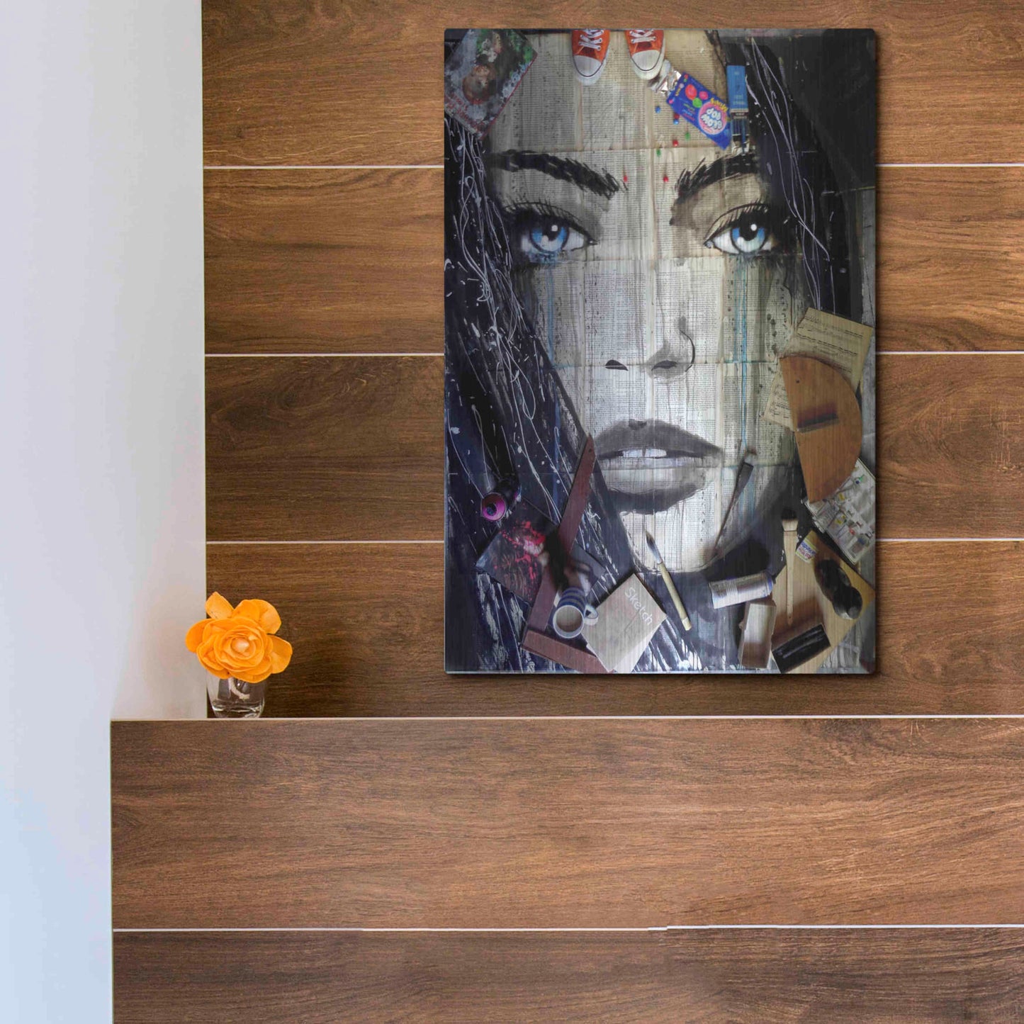 Luxe Metal Art 'Winter Song Studio' by Loui Jover, Metal Wall Art,12x16