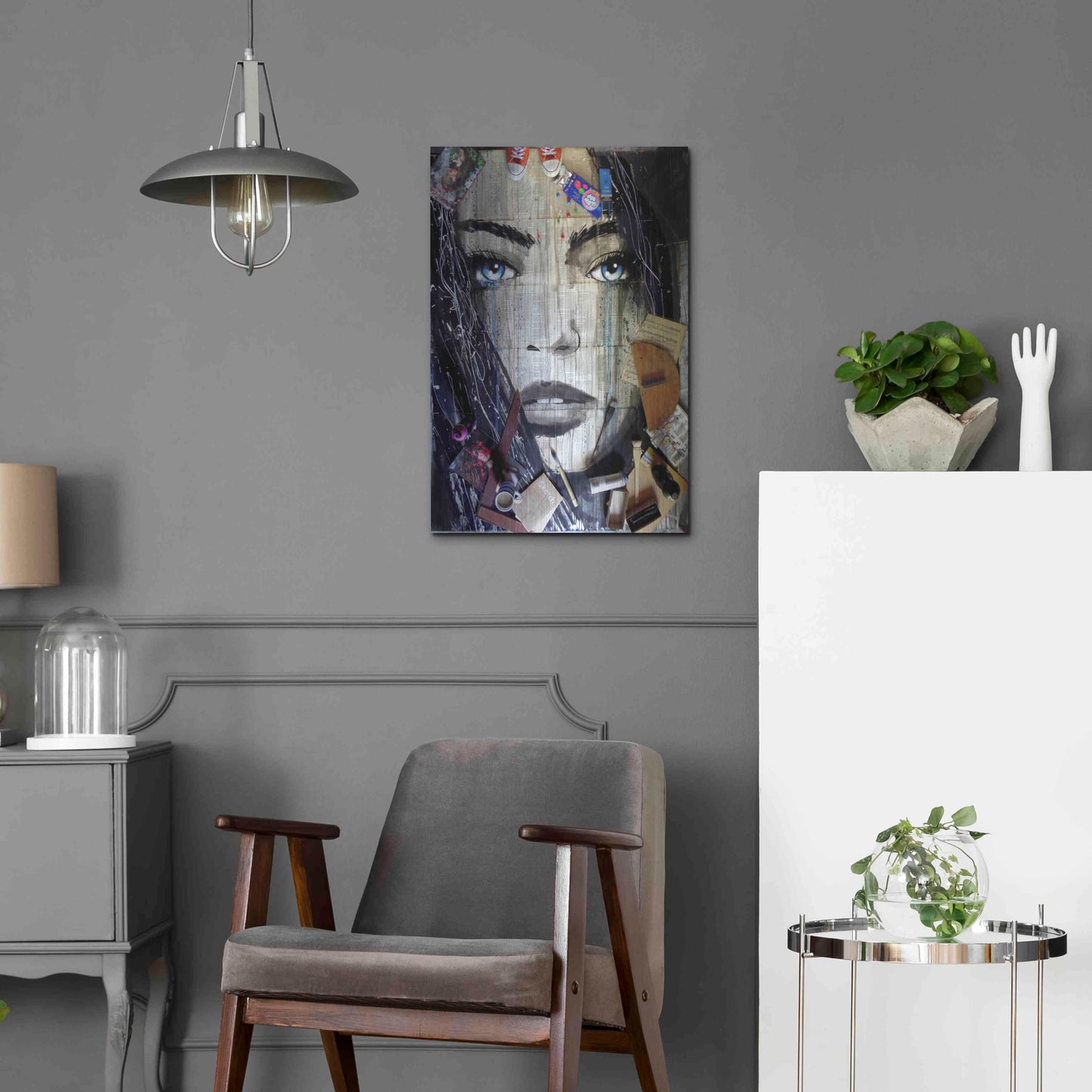 Luxe Metal Art 'Winter Song Studio' by Loui Jover, Metal Wall Art,16x24