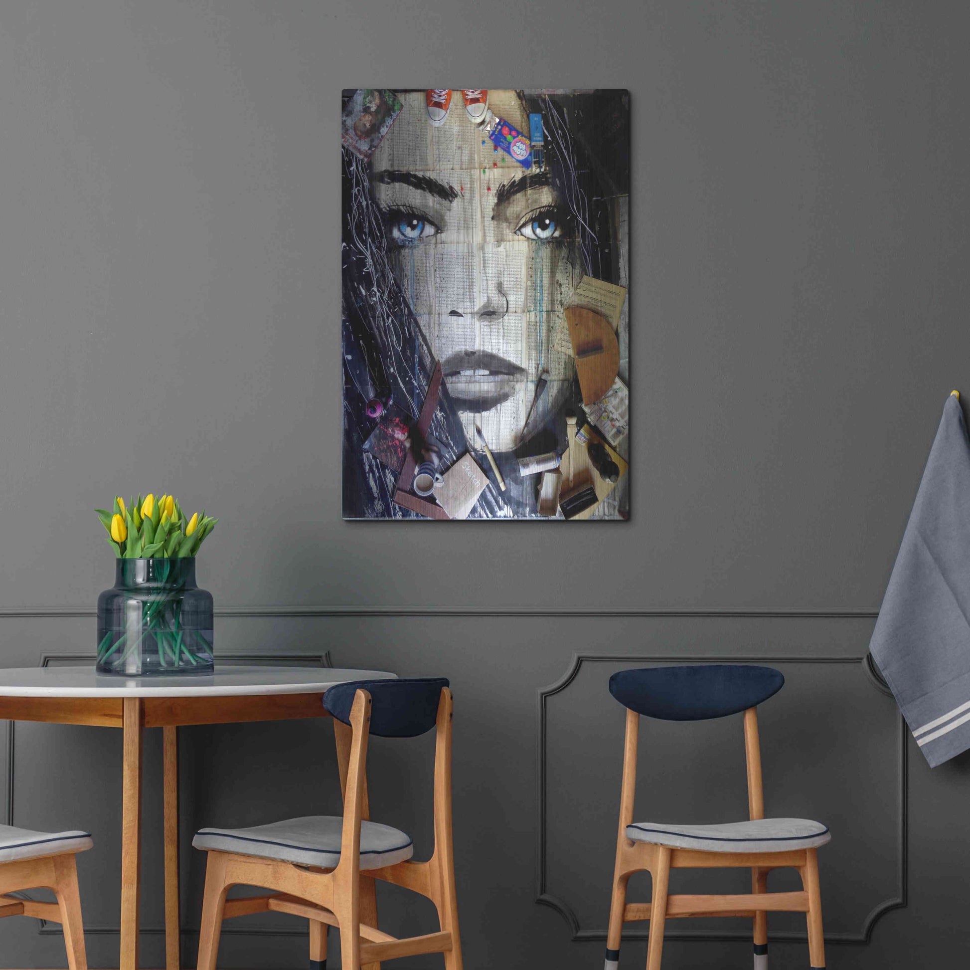 Luxe Metal Art 'Winter Song Studio' by Loui Jover, Metal Wall Art,24x36