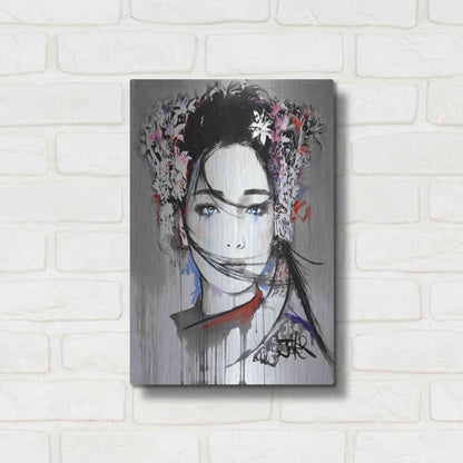 Luxe Metal Art 'Yin' by Loui Jover, Metal Wall Art,12x16