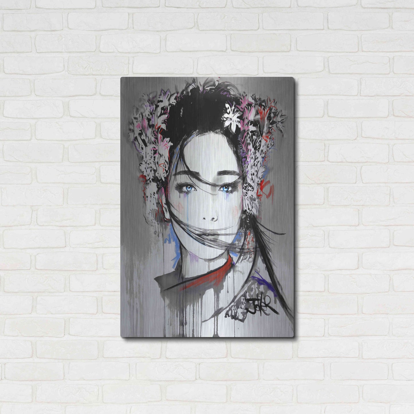 Luxe Metal Art 'Yin' by Loui Jover, Metal Wall Art,24x36