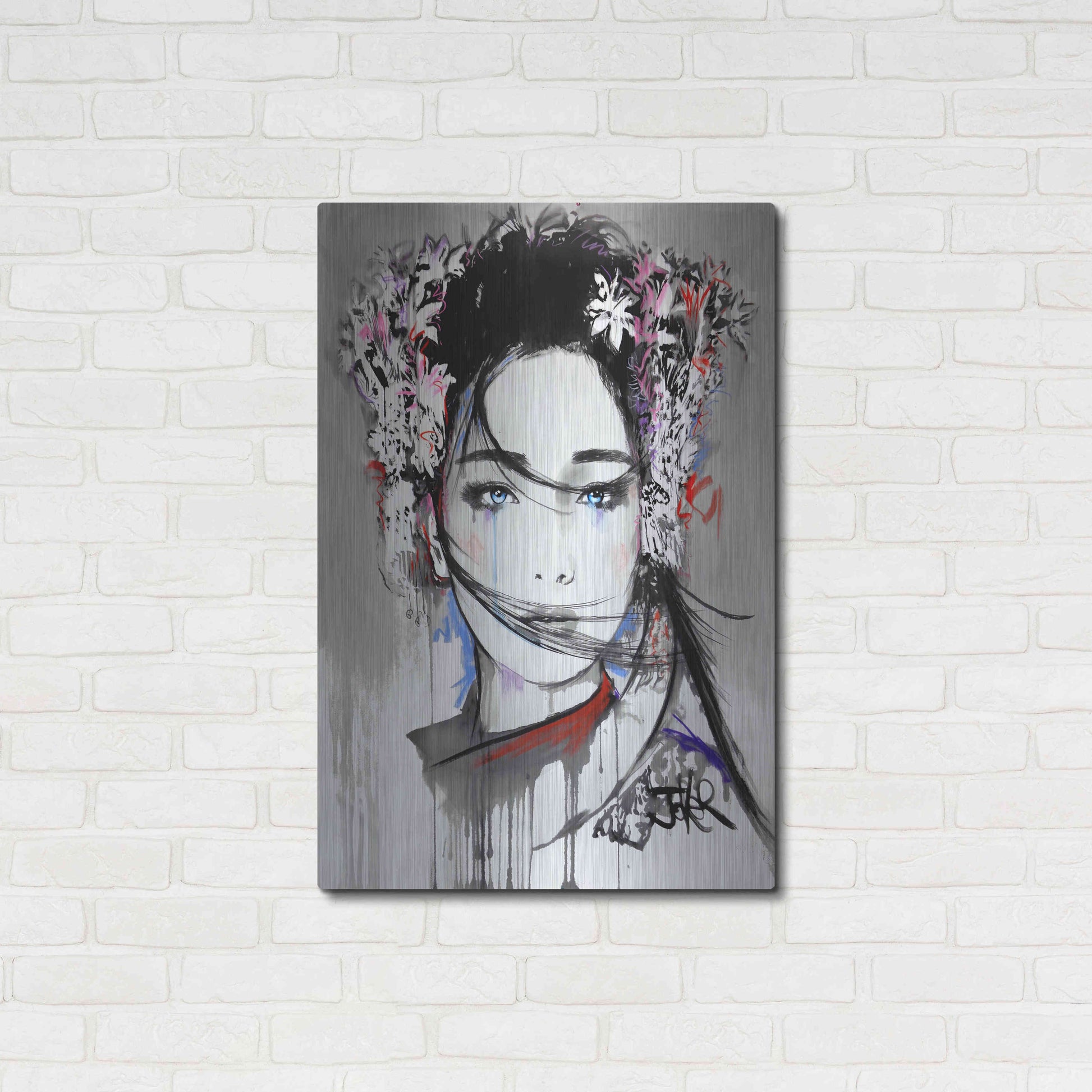 Luxe Metal Art 'Yin' by Loui Jover, Metal Wall Art,24x36