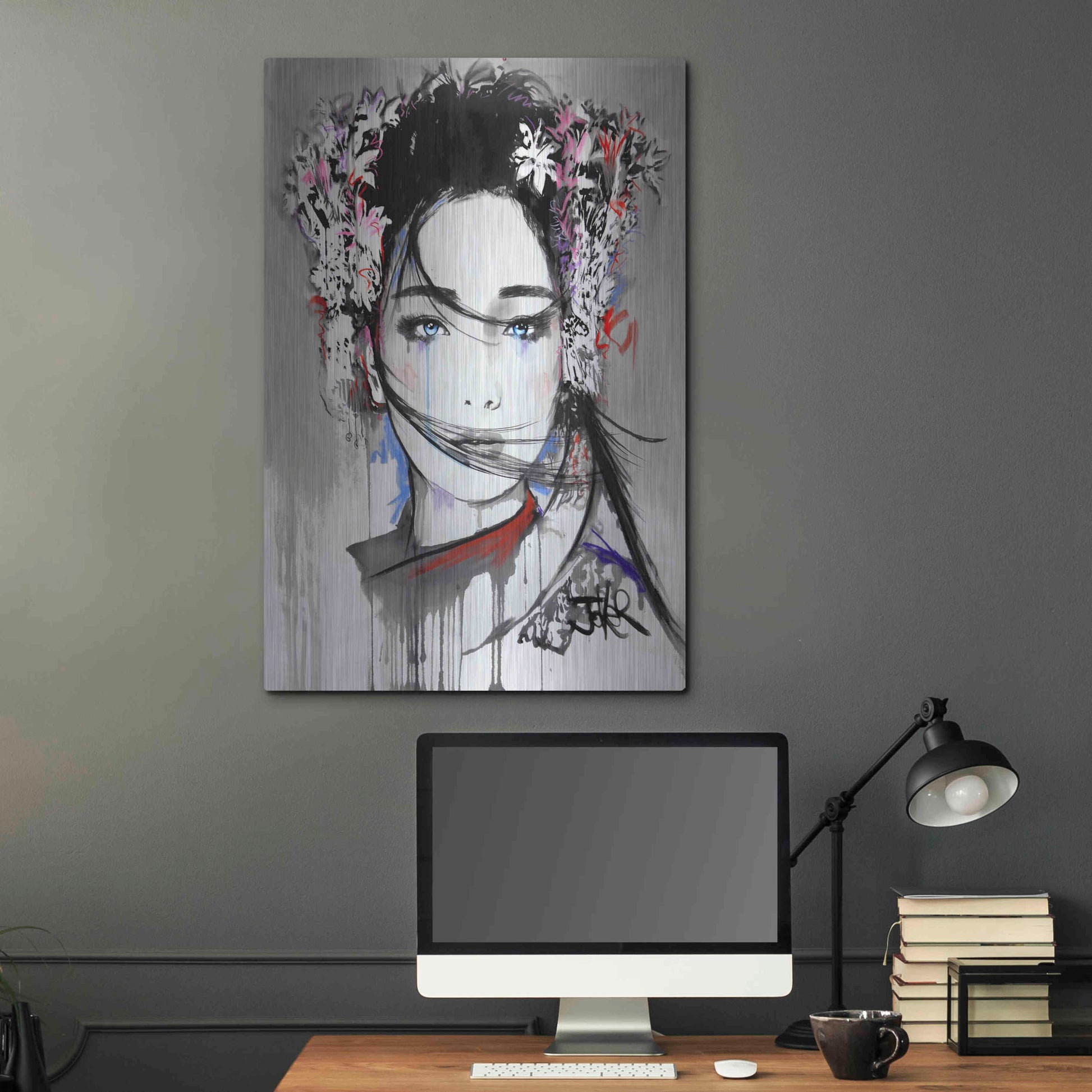 Luxe Metal Art 'Yin' by Loui Jover, Metal Wall Art,24x36