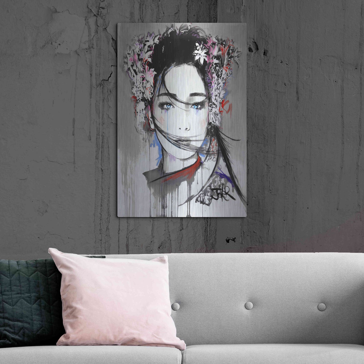 Luxe Metal Art 'Yin' by Loui Jover, Metal Wall Art,24x36