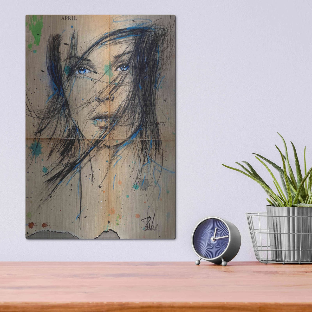 'April March' by Loui Jover – Metal Wall Art, 12x16 room view