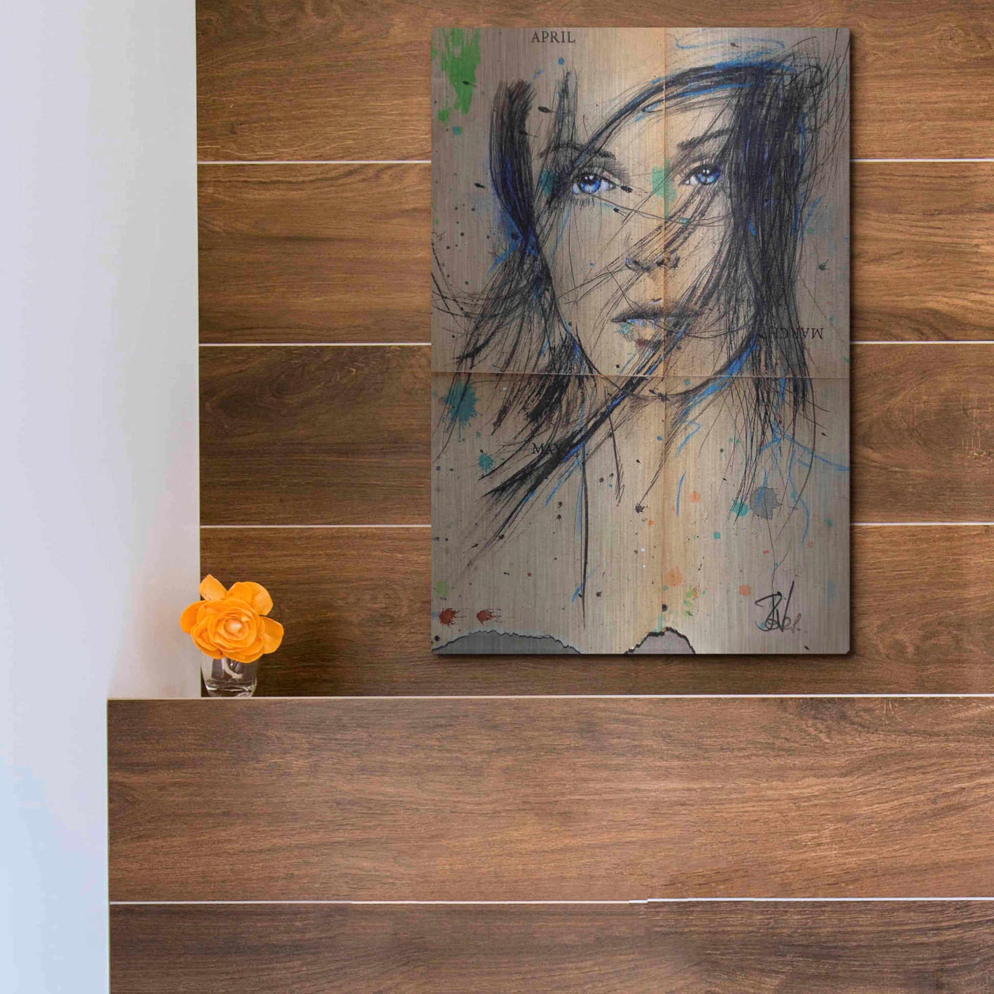 Luxe Metal Art 'April March' by Loui Jover, Metal Wall Art,12x16