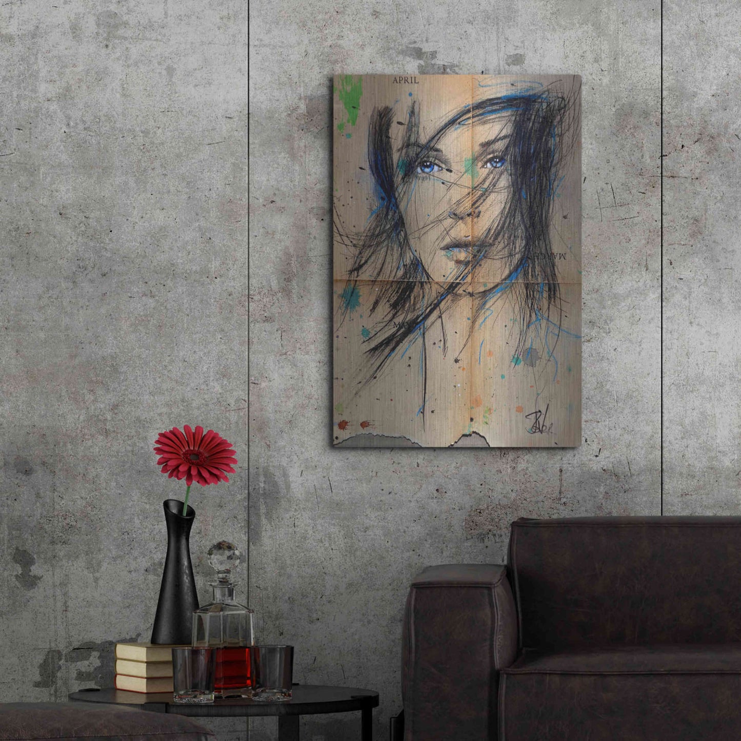 Luxe Metal Art 'April March' by Loui Jover, Metal Wall Art,24x36