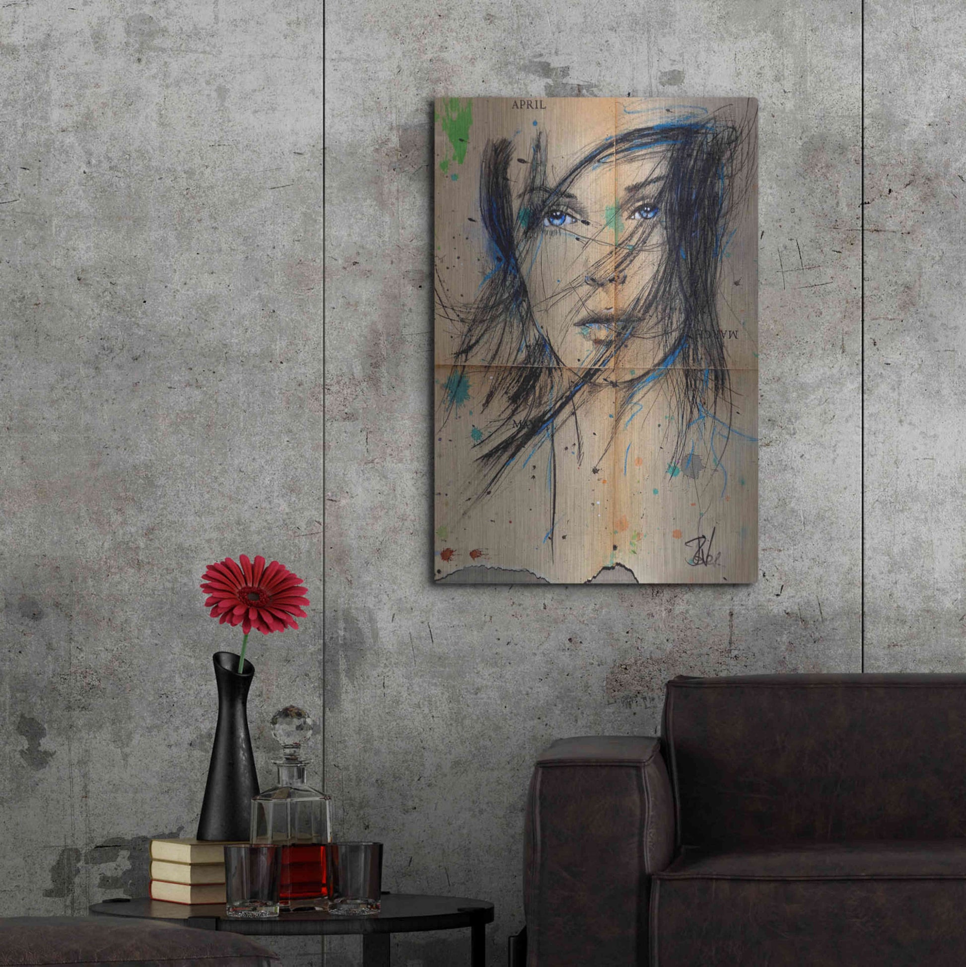 Luxe Metal Art 'April March' by Loui Jover, Metal Wall Art,24x36