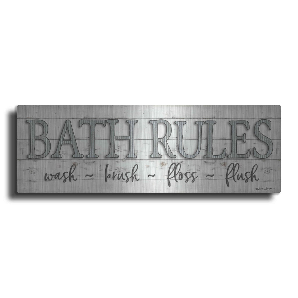 'Bath Rules' by Susie Boyer – Metal Wall Art