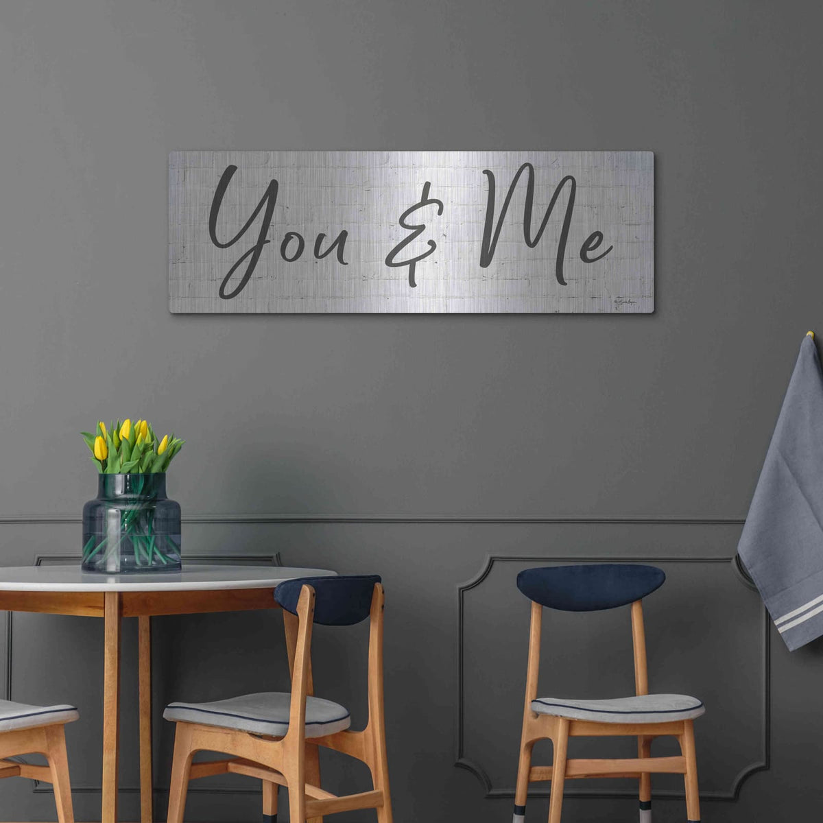 'You & Me' by Susie Boyer – Metal Wall Art, 48x16 room view