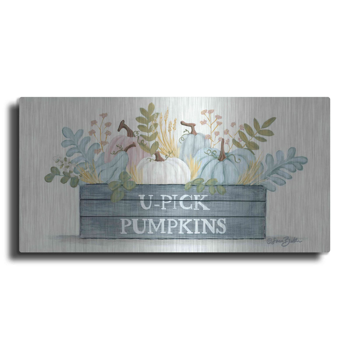 'U-Pick Pumpkins' by Sara Baker – Metal Wall Art