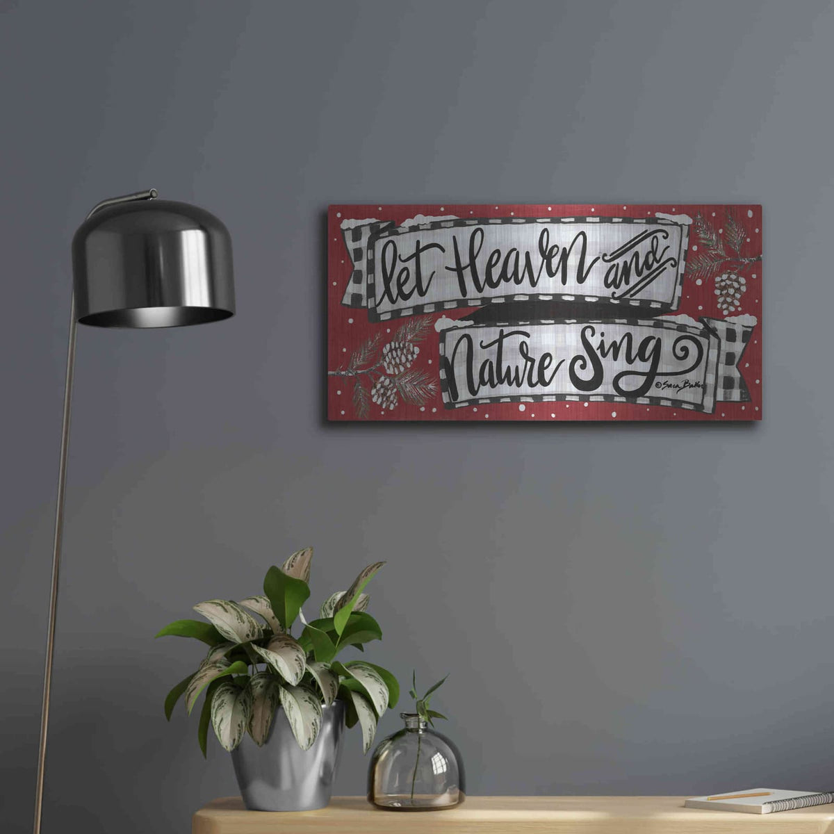 'Heaven and Nature Sing' by Sara Baker – Metal Wall Art, 24x12 room view