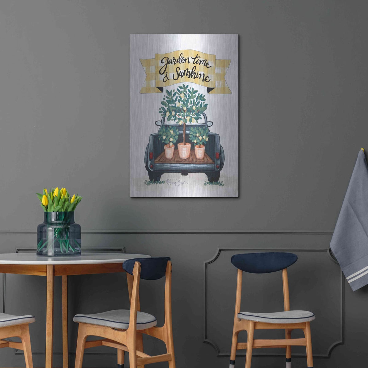 'Garden Time & Sunshine I' by Sara Baker – Metal Wall Art, 24x36 room view