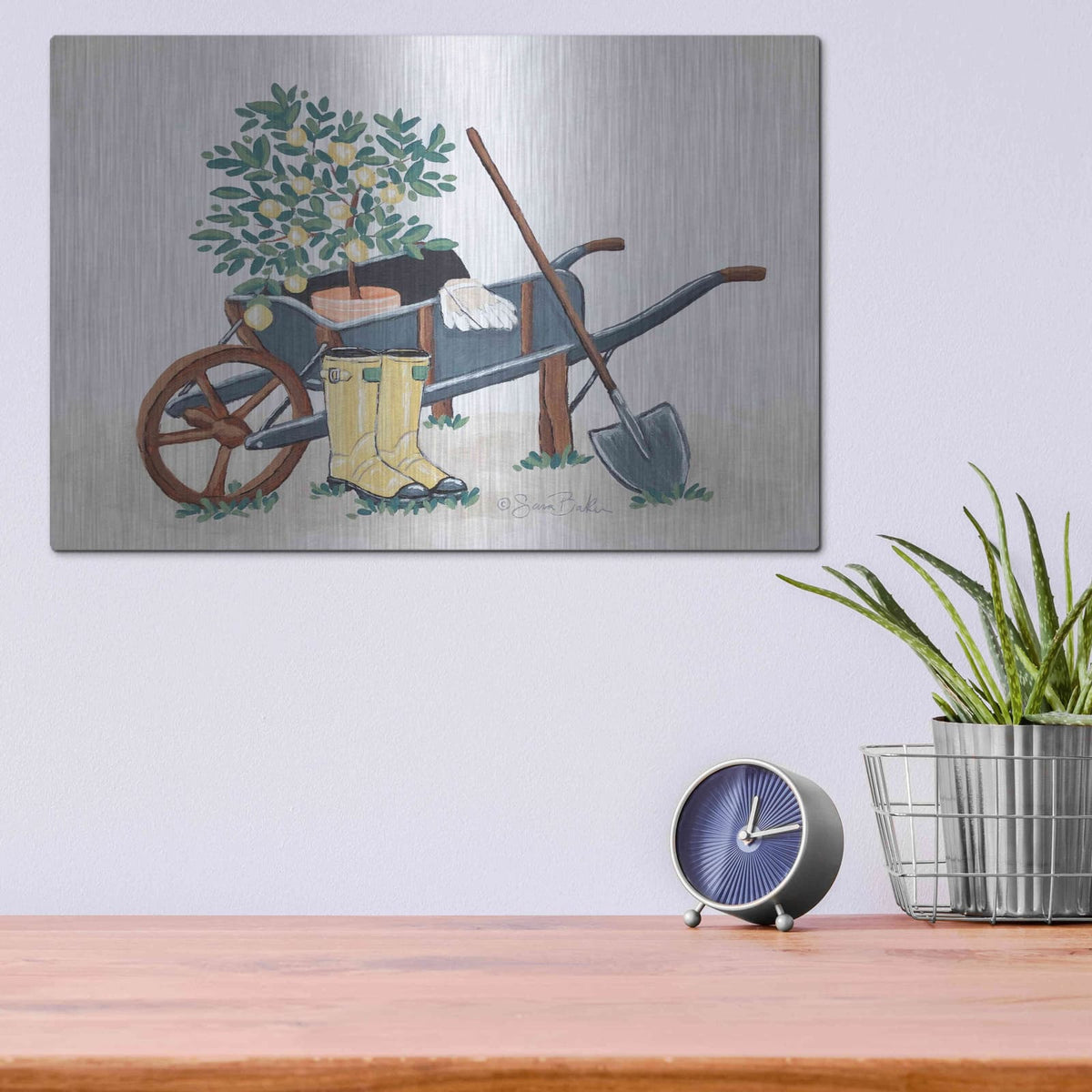 'Garden Time & Sunshine II' by Sara Baker – Metal Wall Art, 16x12 room view