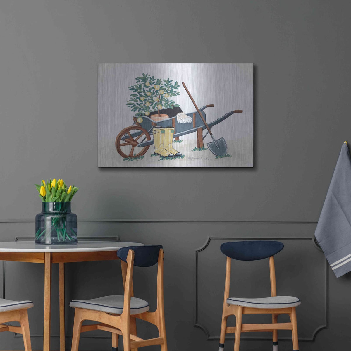 'Garden Time & Sunshine II' by Sara Baker – Metal Wall Art, 36x24 room view