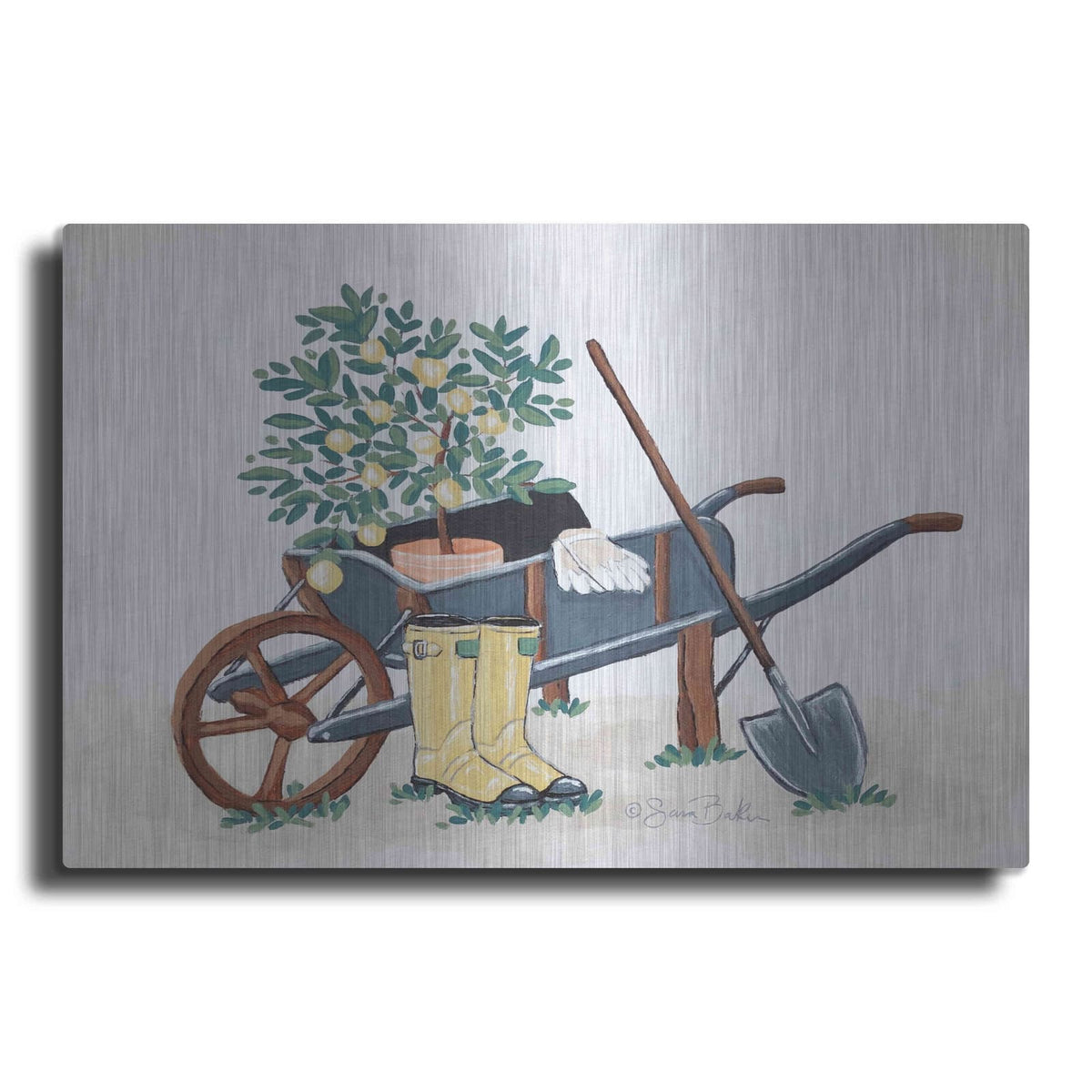 'Garden Time & Sunshine II' by Sara Baker – Metal Wall Art