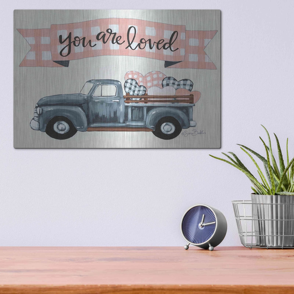 'You Are Loved' by Sara Baker – Metal Wall Art, 16x12 room view