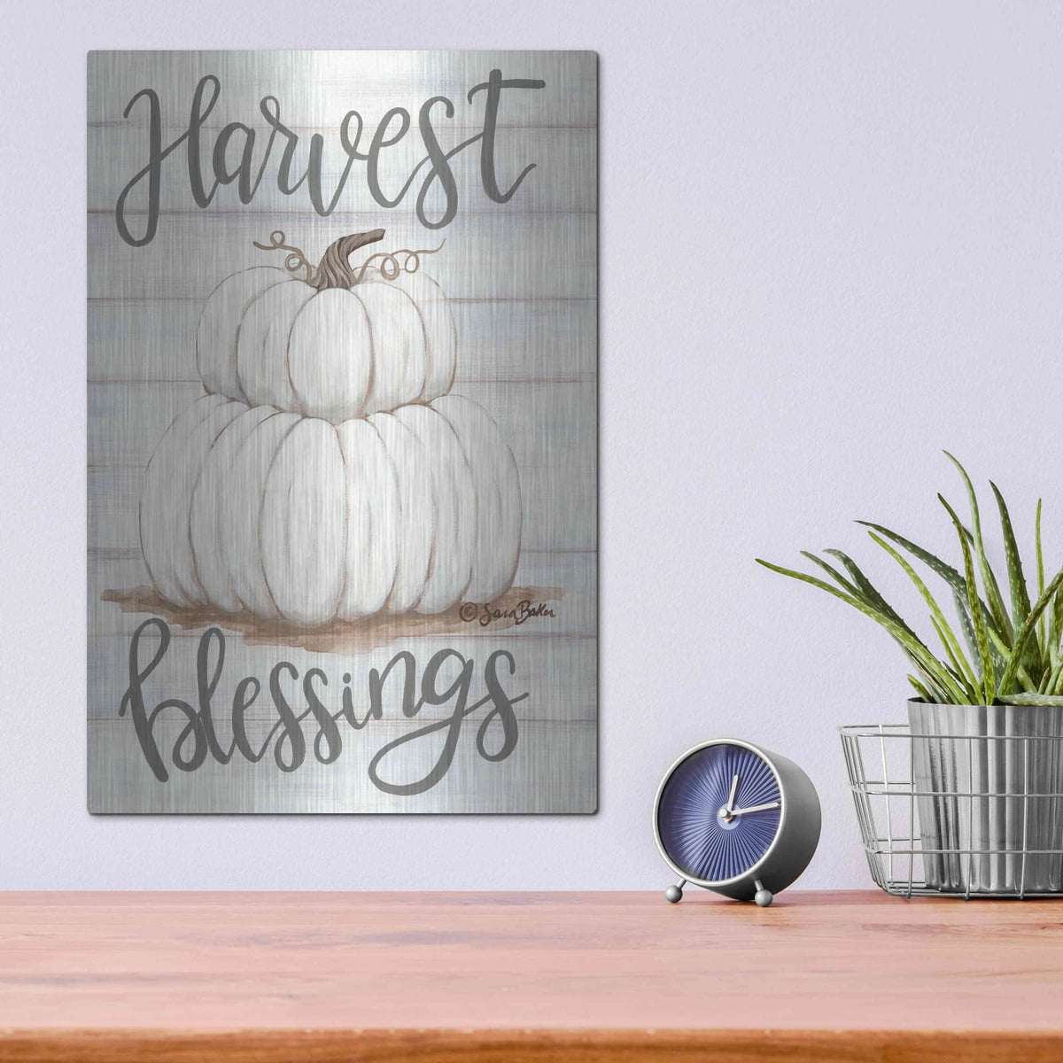 'Harvest Blessings' by Sara Baker – Metal Wall Art, 12x16 room view