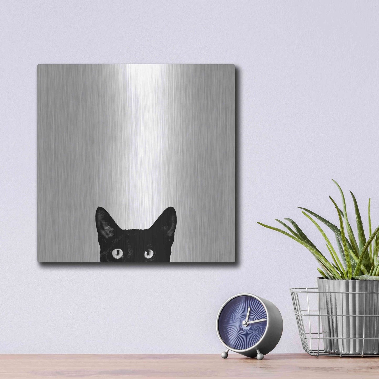 Luxe Metal Art 'Curiosity' by Jon Bertelli, Metal Wall Art,12x12