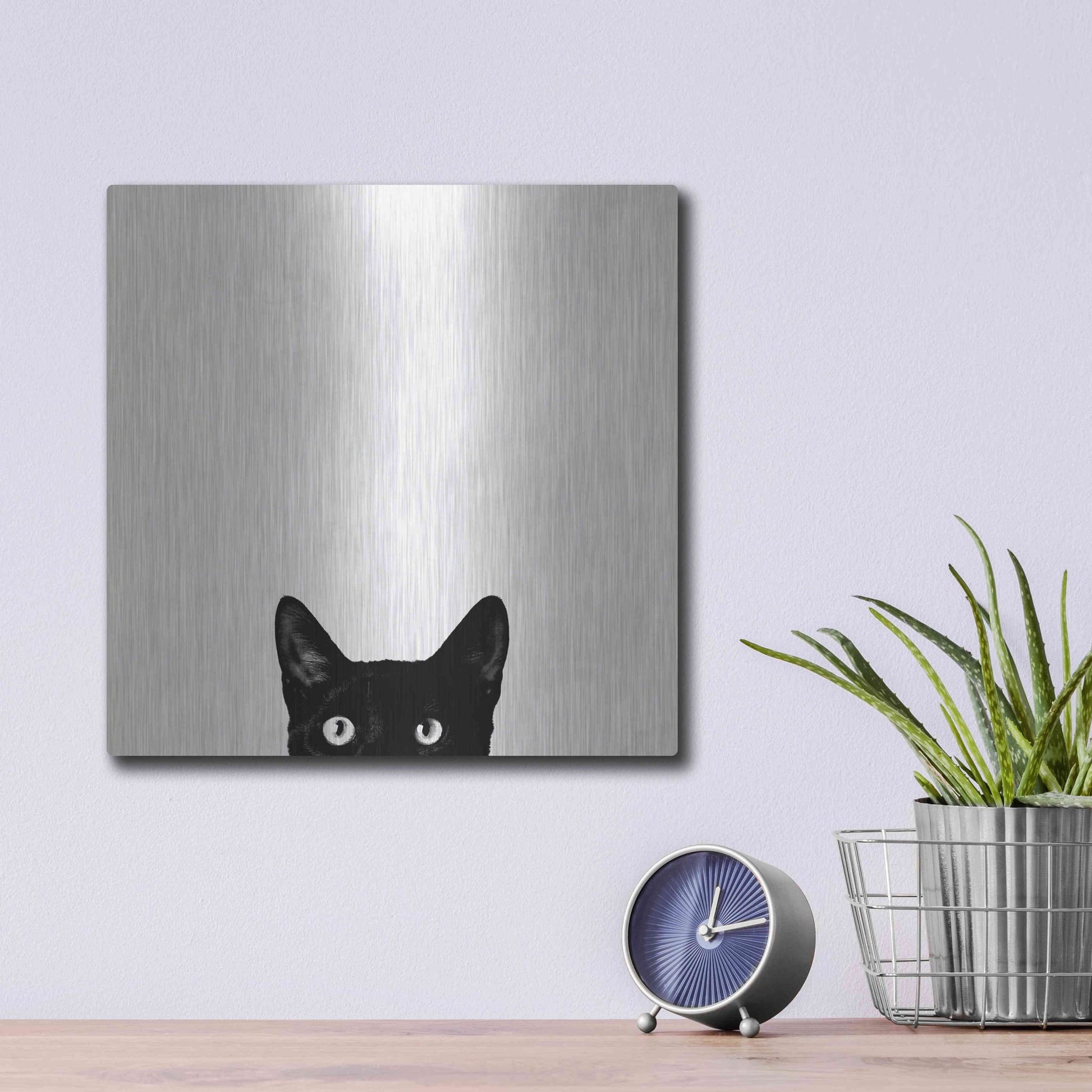 Luxe Metal Art 'Curiosity' by Jon Bertelli, Metal Wall Art,12x12