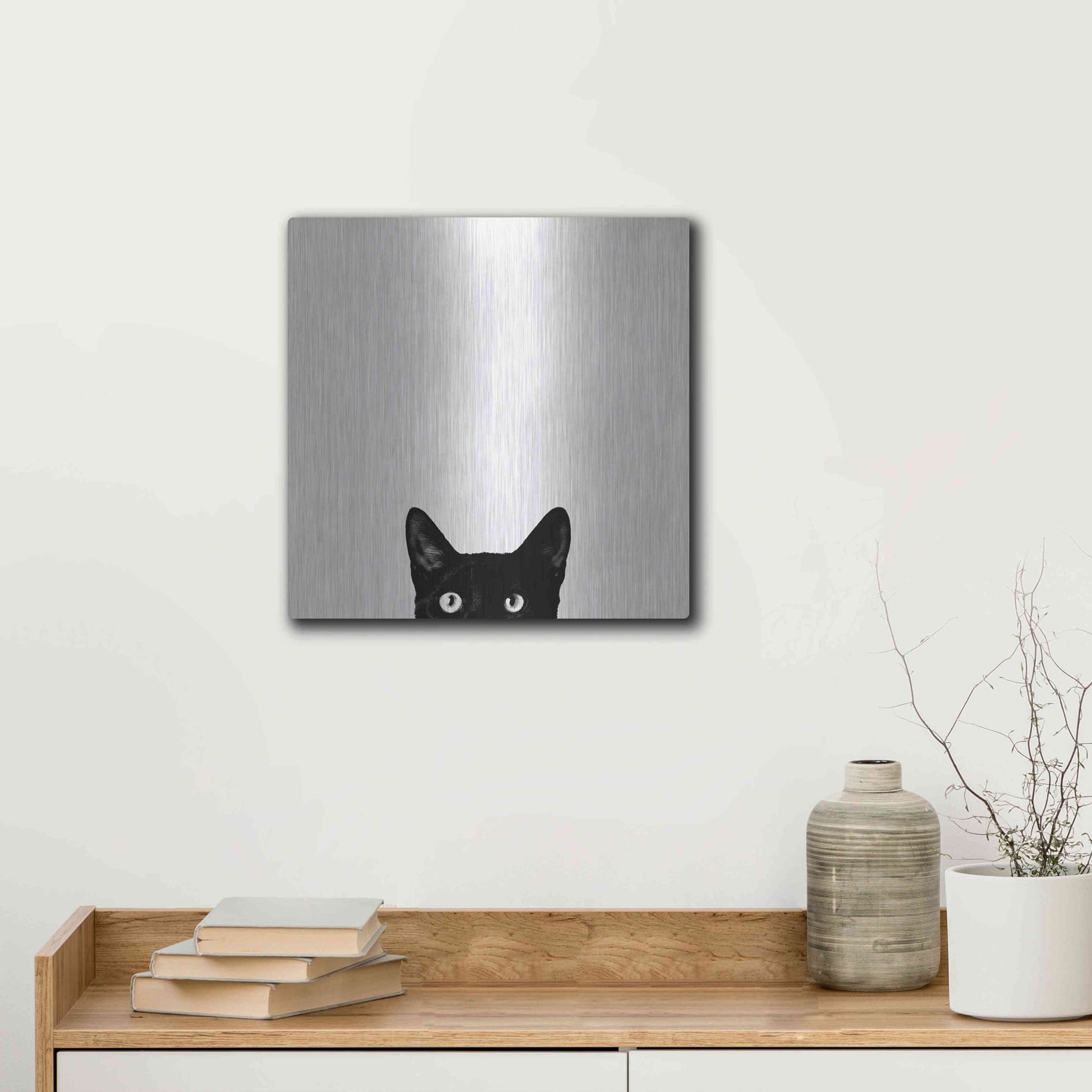 Luxe Metal Art 'Curiosity' by Jon Bertelli, Metal Wall Art,12x12