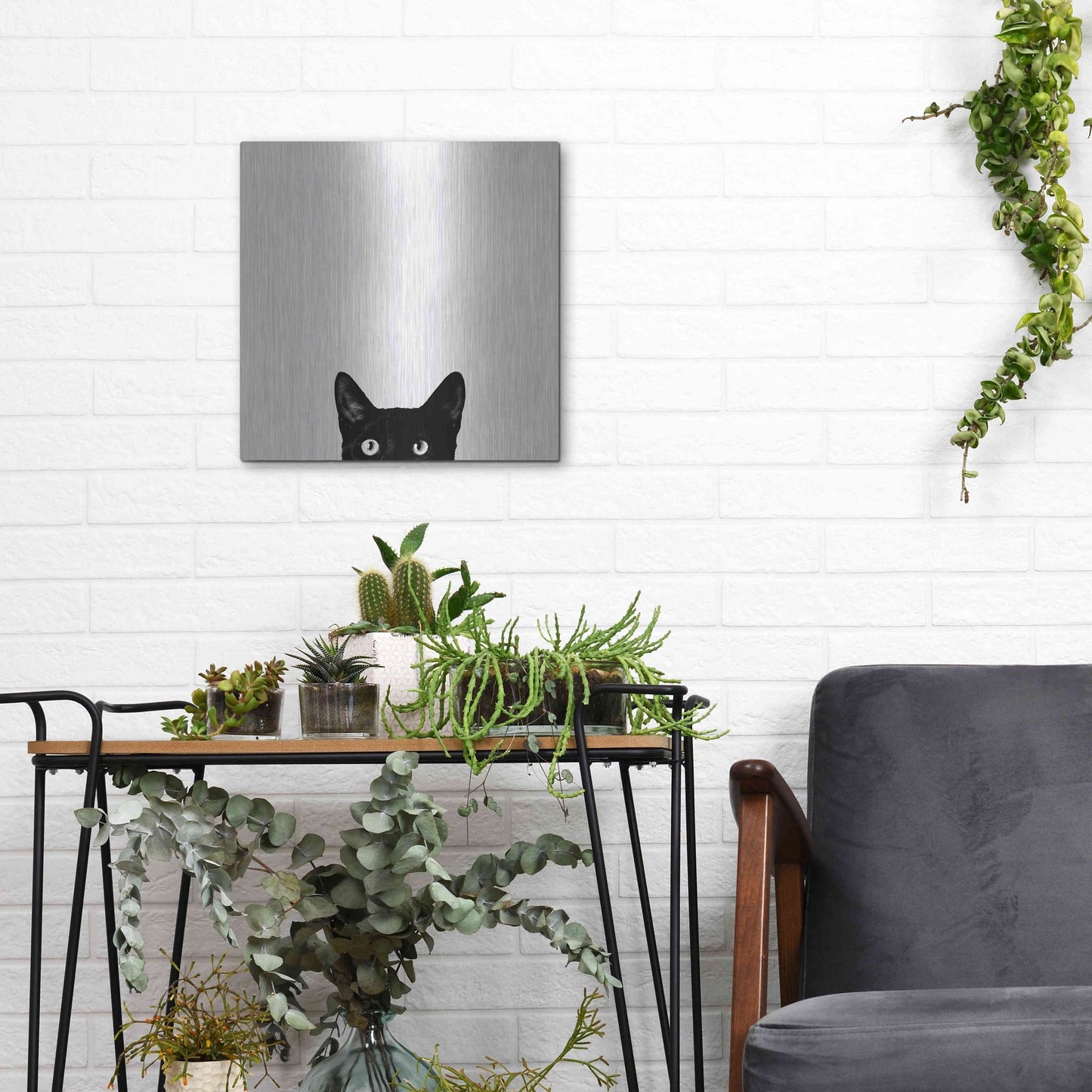 Luxe Metal Art 'Curiosity' by Jon Bertelli, Metal Wall Art,12x12