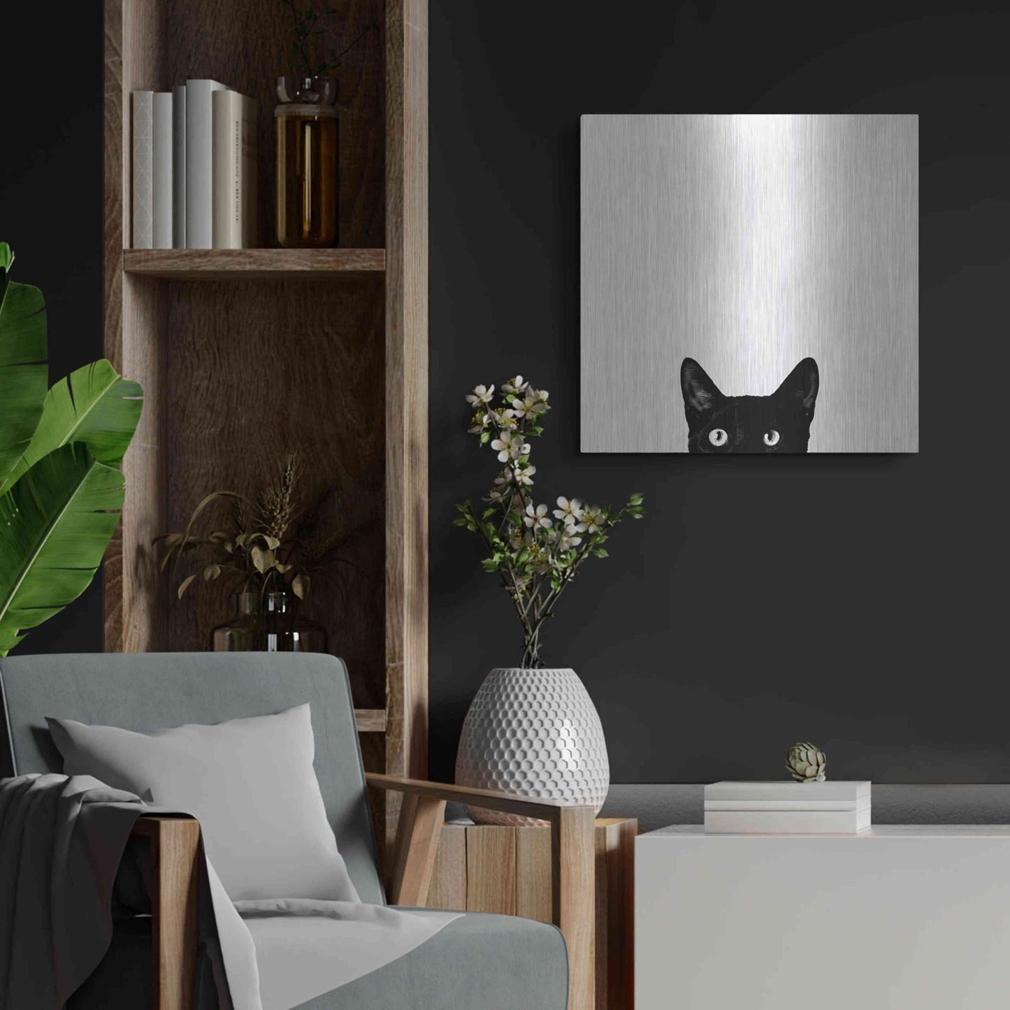 Luxe Metal Art 'Curiosity' by Jon Bertelli, Metal Wall Art,24x24