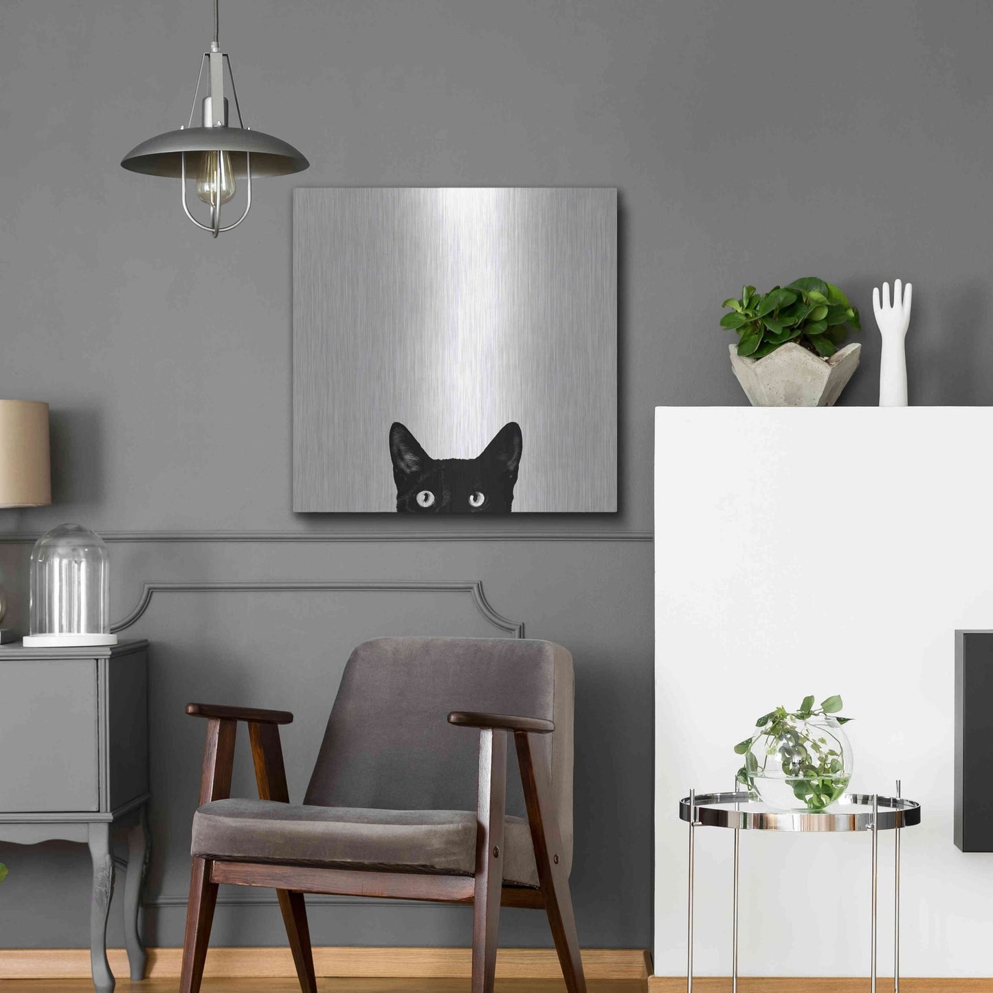 Luxe Metal Art 'Curiosity' by Jon Bertelli, Metal Wall Art,24x24