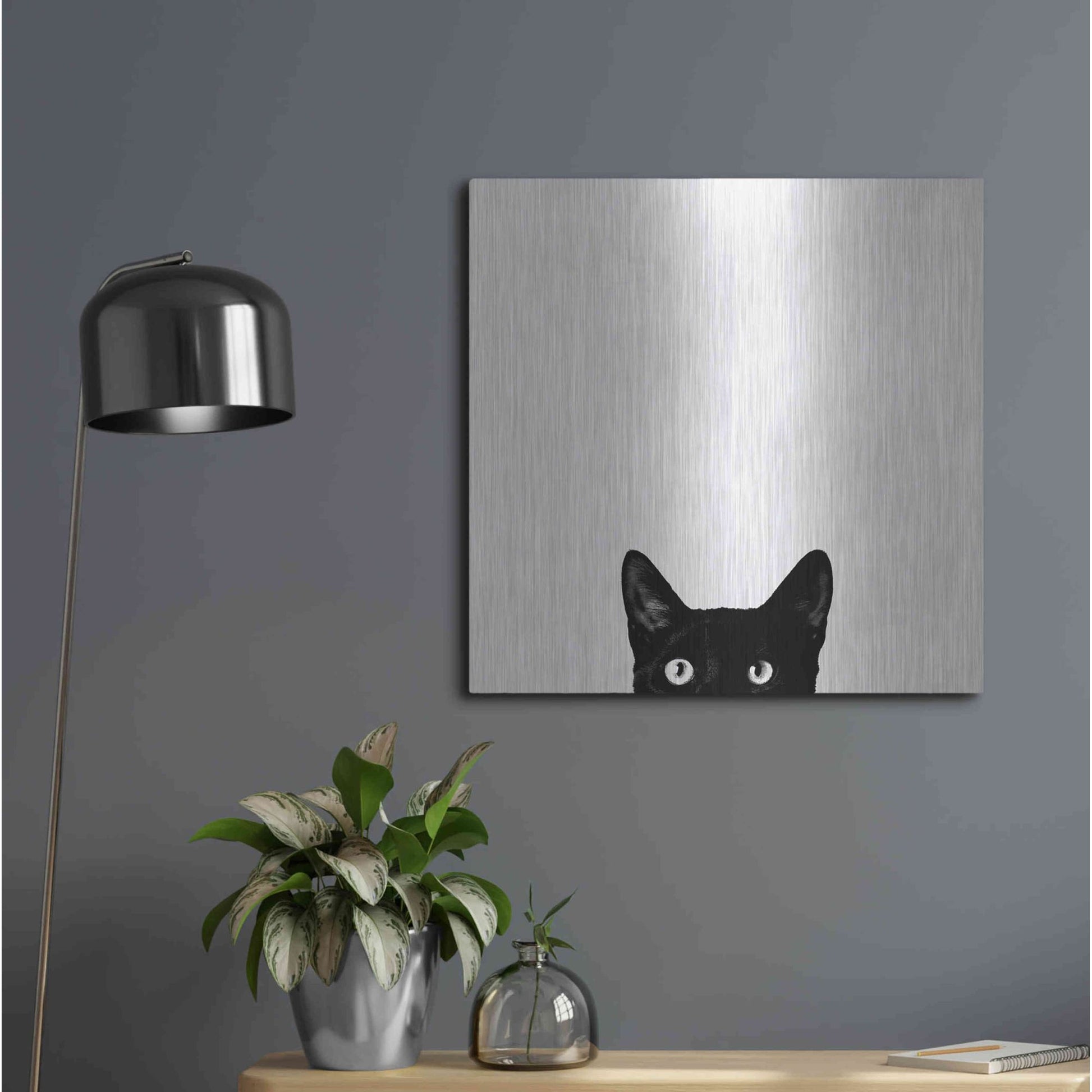 Luxe Metal Art 'Curiosity' by Jon Bertelli, Metal Wall Art,24x24