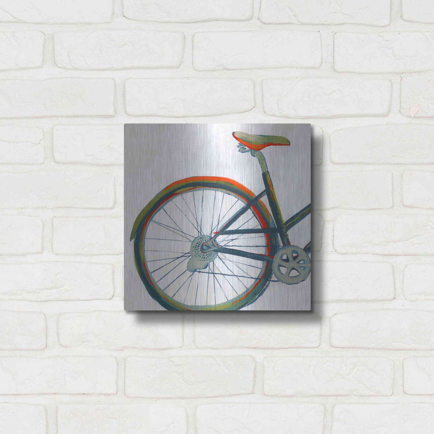 Luxe Metal Art 'Bicycle Diptych I' by Grace Popp, Metal Wall Art,12x12