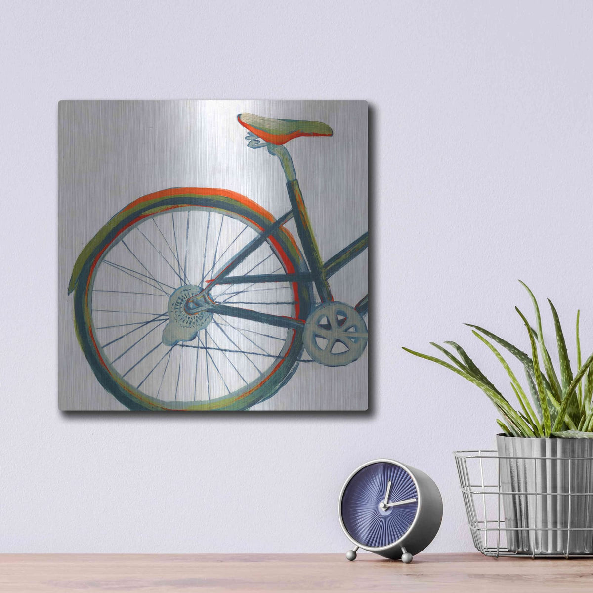 'Bicycle Diptych I' by Grace Popp – Metal Wall Art, 12x12 room view