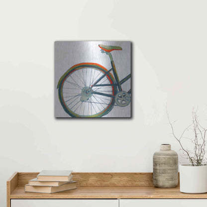 Luxe Metal Art 'Bicycle Diptych I' by Grace Popp, Metal Wall Art,12x12