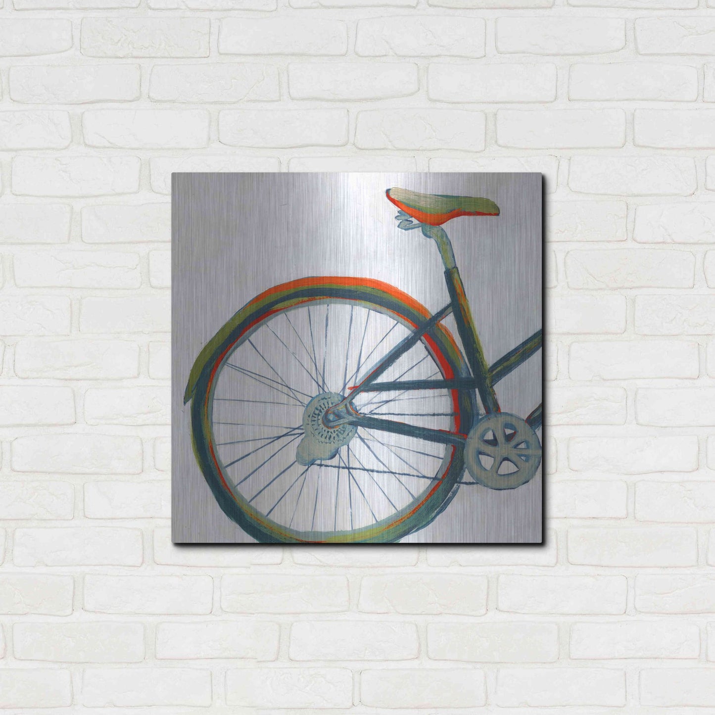 Luxe Metal Art 'Bicycle Diptych I' by Grace Popp, Metal Wall Art,24x24