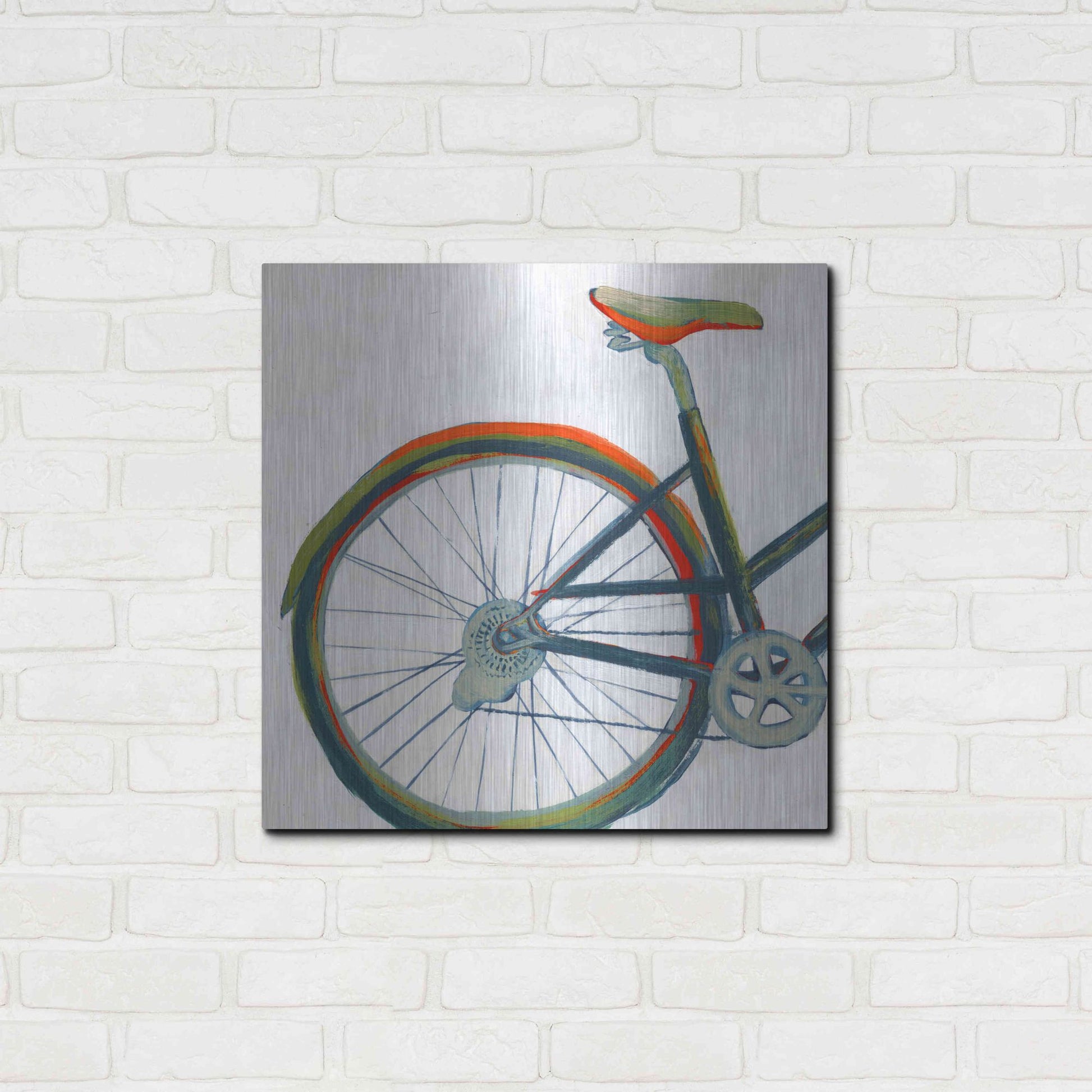 Luxe Metal Art 'Bicycle Diptych I' by Grace Popp, Metal Wall Art,24x24