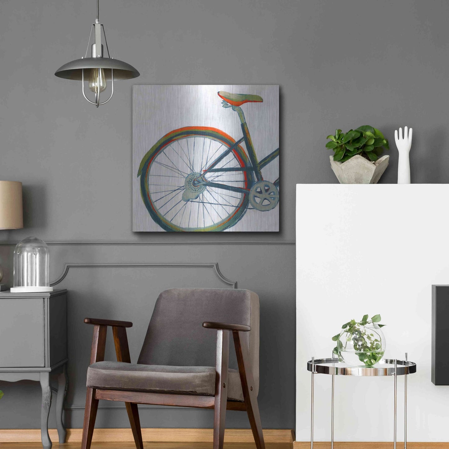 Luxe Metal Art 'Bicycle Diptych I' by Grace Popp, Metal Wall Art,24x24