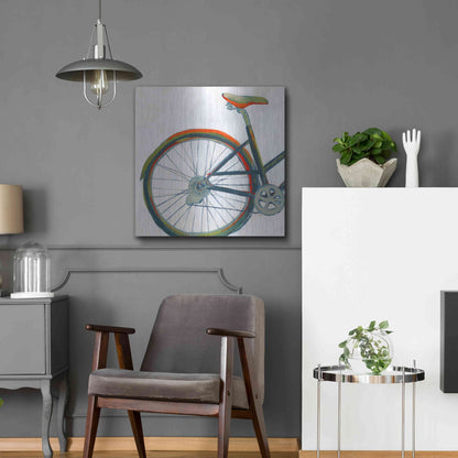 Luxe Metal Art 'Bicycle Diptych I' by Grace Popp, Metal Wall Art,24x24