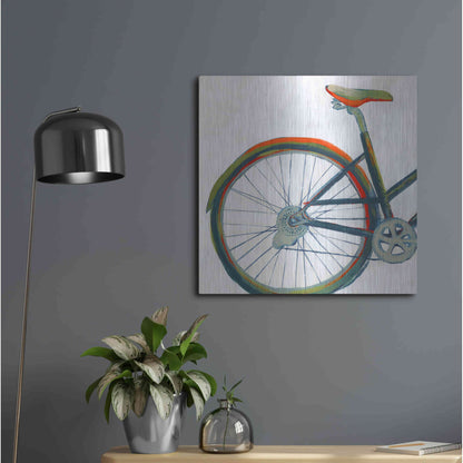 Luxe Metal Art 'Bicycle Diptych I' by Grace Popp, Metal Wall Art,24x24