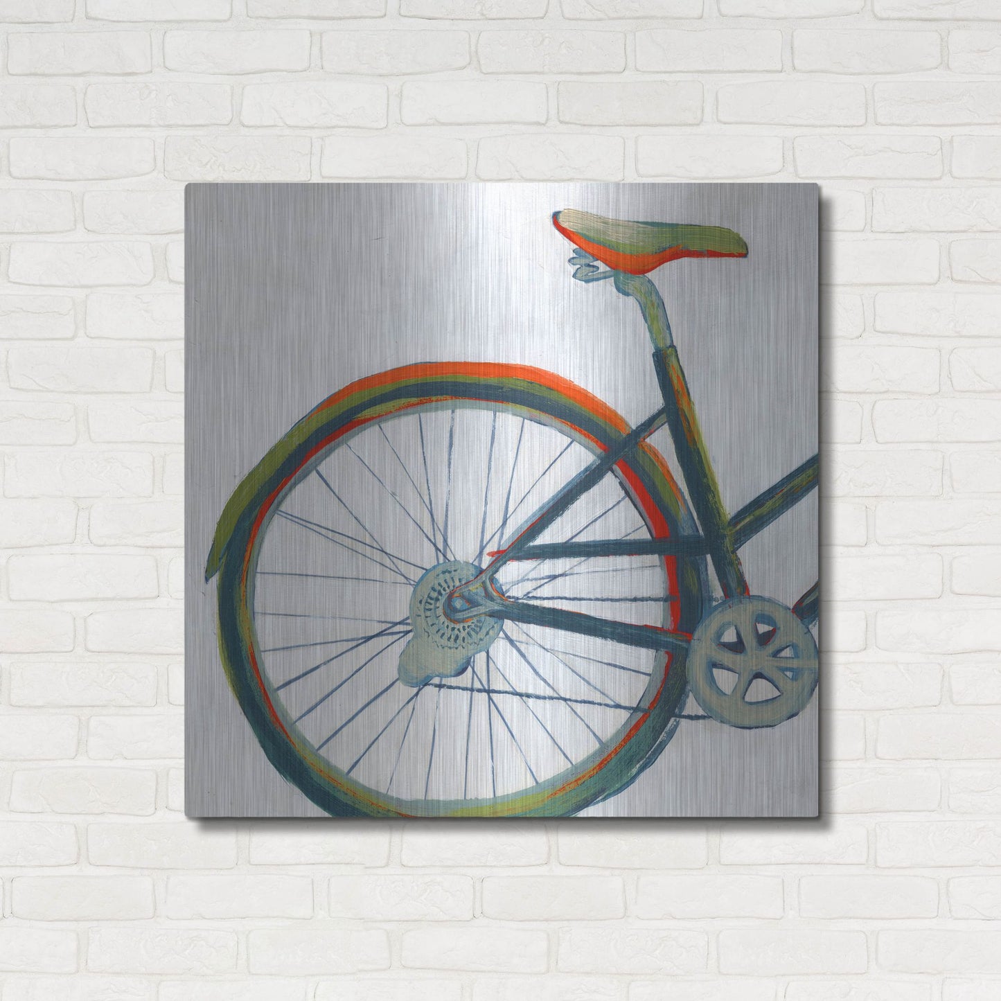 Luxe Metal Art 'Bicycle Diptych I' by Grace Popp, Metal Wall Art,36x36