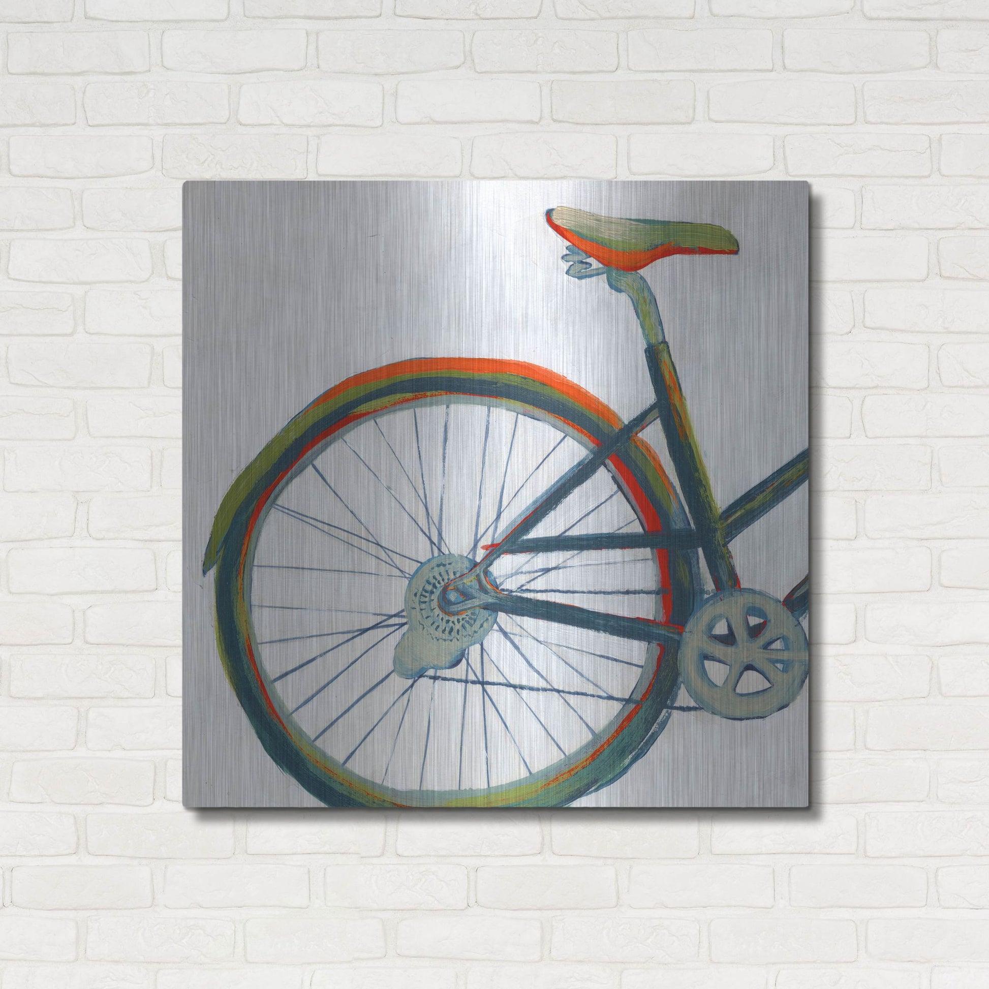 Luxe Metal Art 'Bicycle Diptych I' by Grace Popp, Metal Wall Art,36x36