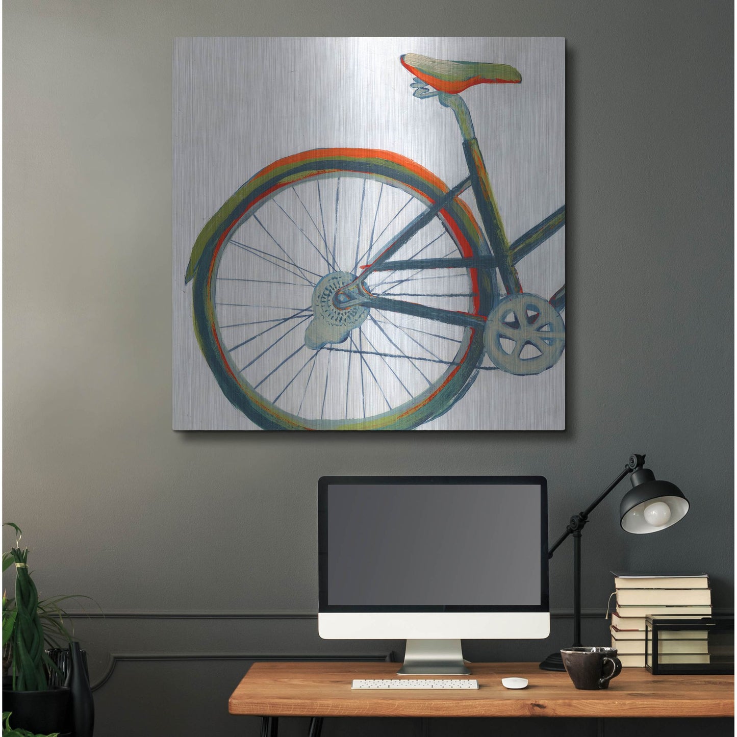 Luxe Metal Art 'Bicycle Diptych I' by Grace Popp, Metal Wall Art,36x36