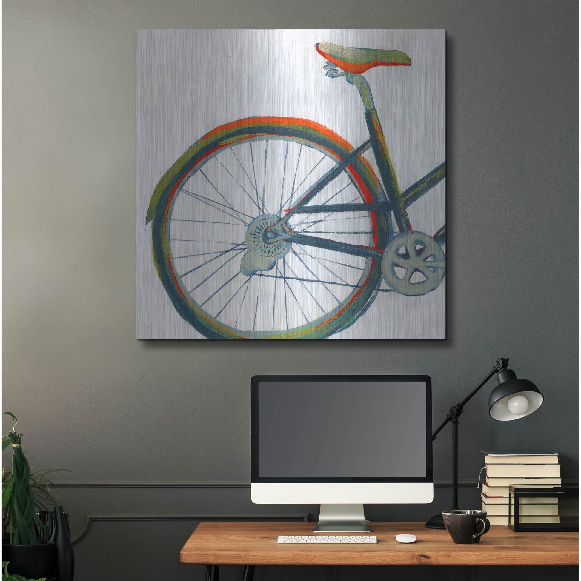 Luxe Metal Art 'Bicycle Diptych I' by Grace Popp, Metal Wall Art,36x36