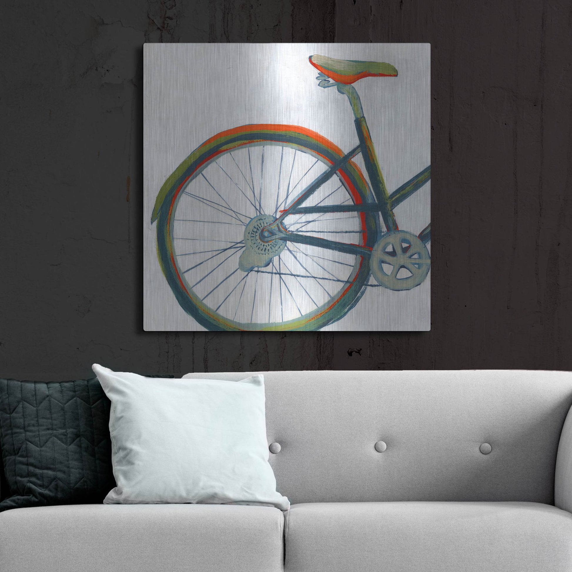 Luxe Metal Art 'Bicycle Diptych I' by Grace Popp, Metal Wall Art,36x36