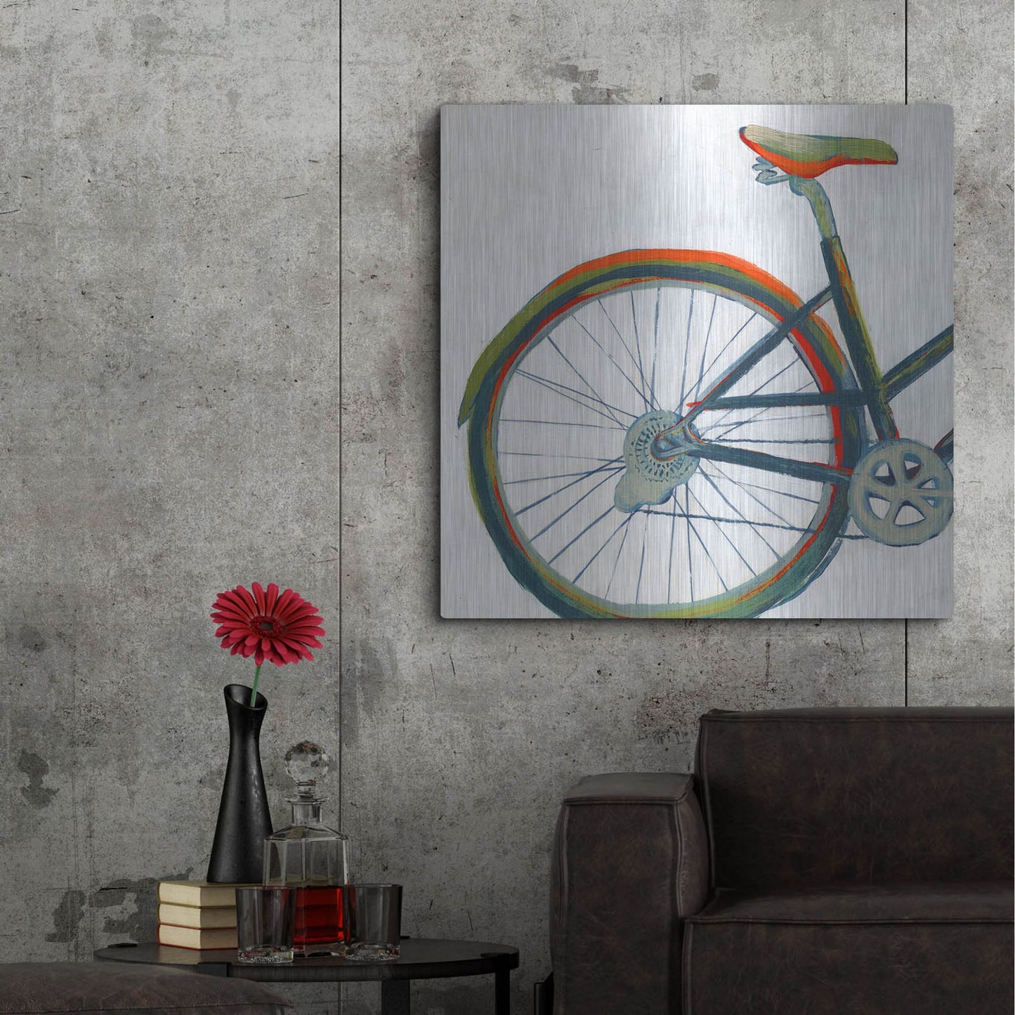 Luxe Metal Art 'Bicycle Diptych I' by Grace Popp, Metal Wall Art,36x36