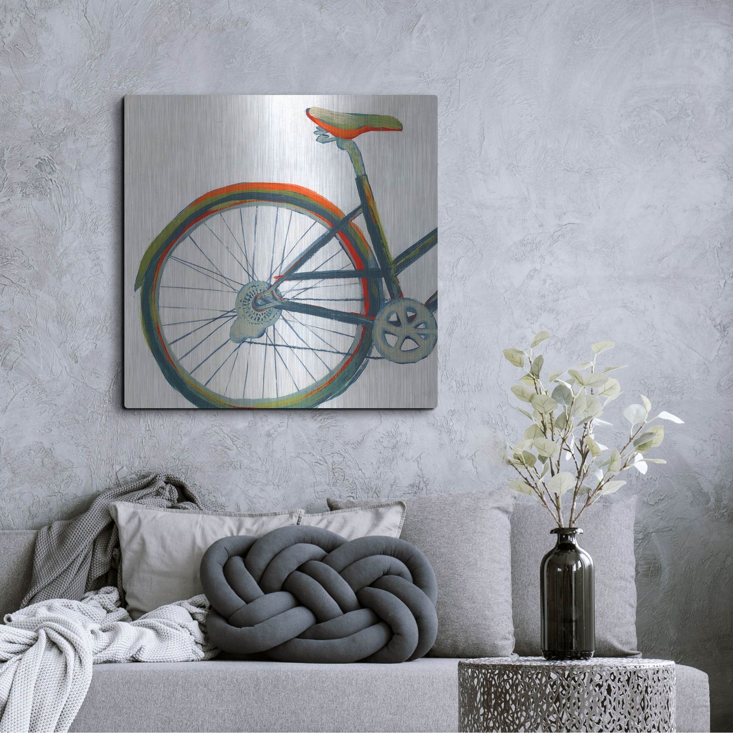 Luxe Metal Art 'Bicycle Diptych I' by Grace Popp, Metal Wall Art,36x36